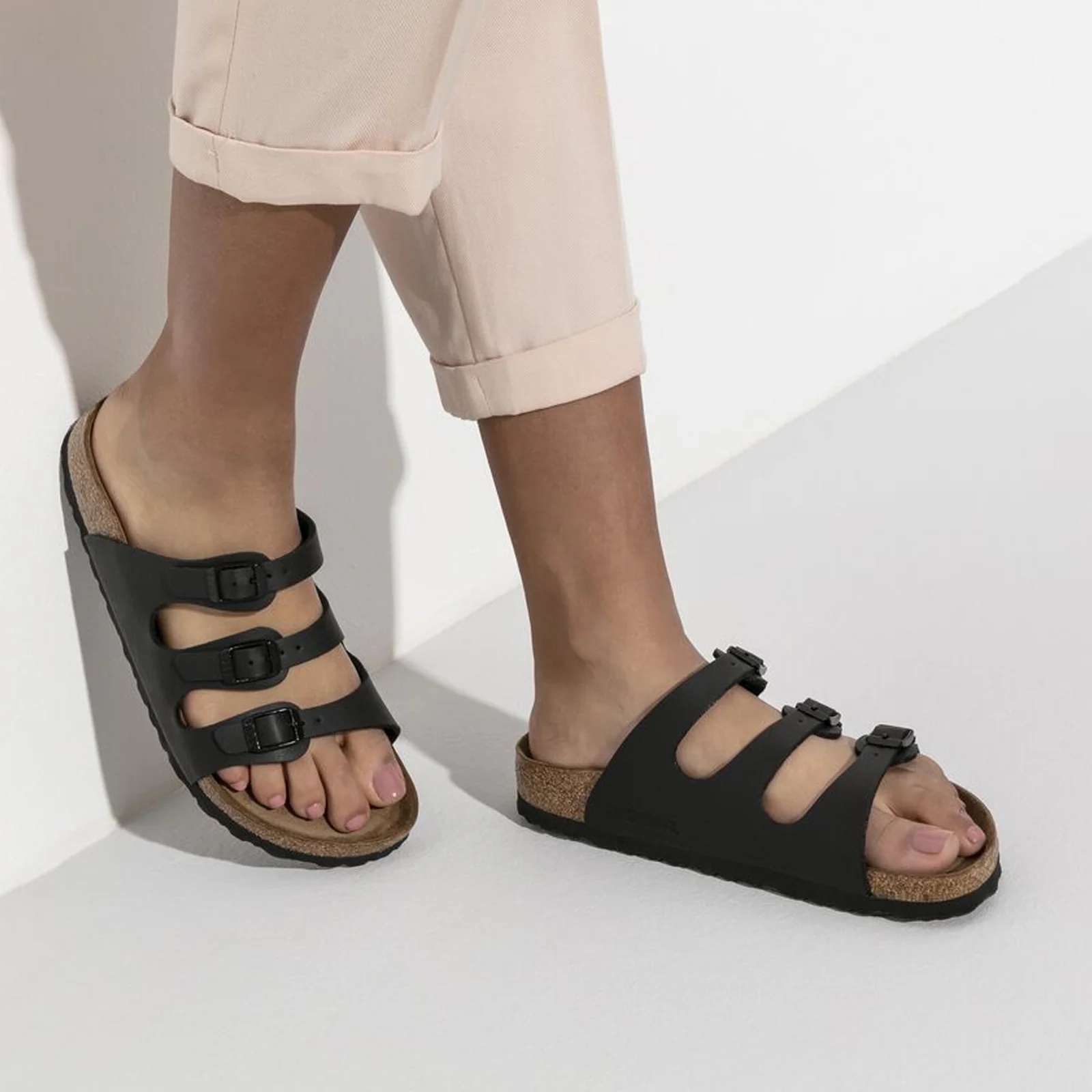 Birkenstock Florida Soft Footbed Slide Sandal (Women) - Black Birko-Flor - Image 7