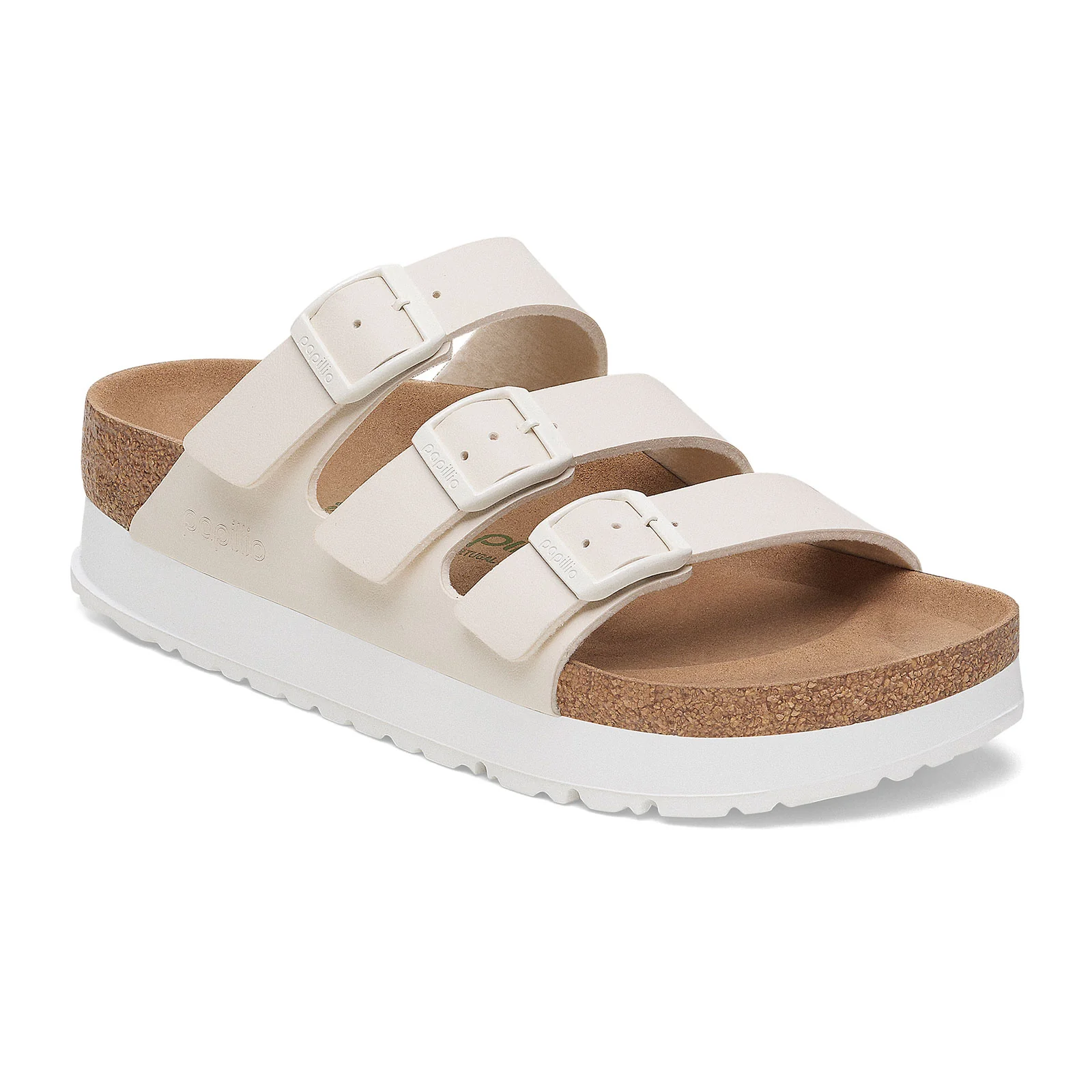 Birkenstock Florida III Vegan Platform Slide Sandal (Women) - Eggshell Birko-Flor