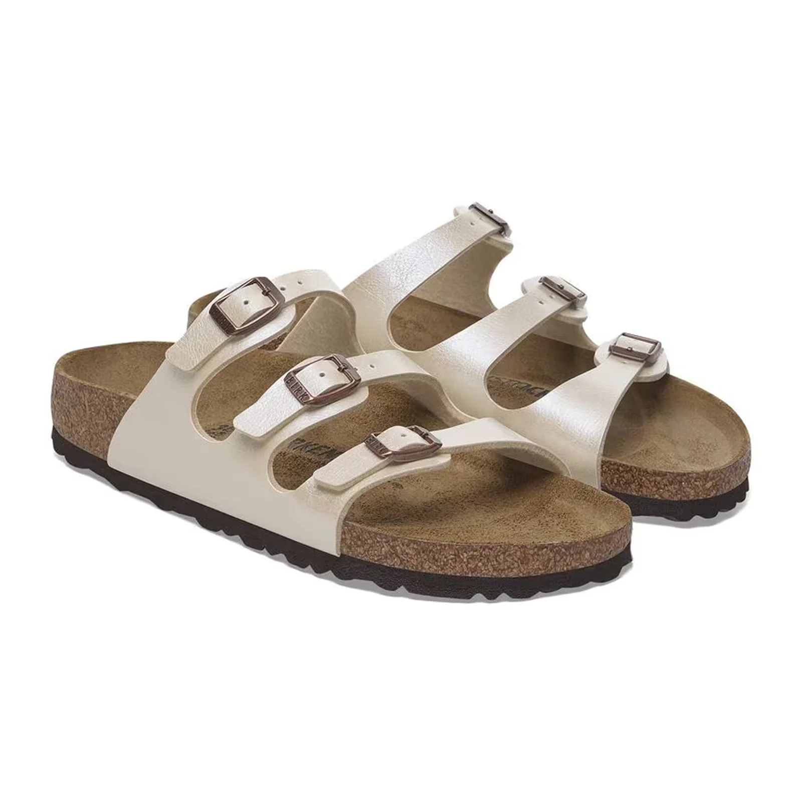 Birkenstock Florida Slide Sandal (Women) - Graceful Pearl White Birko-Flor - Image 4