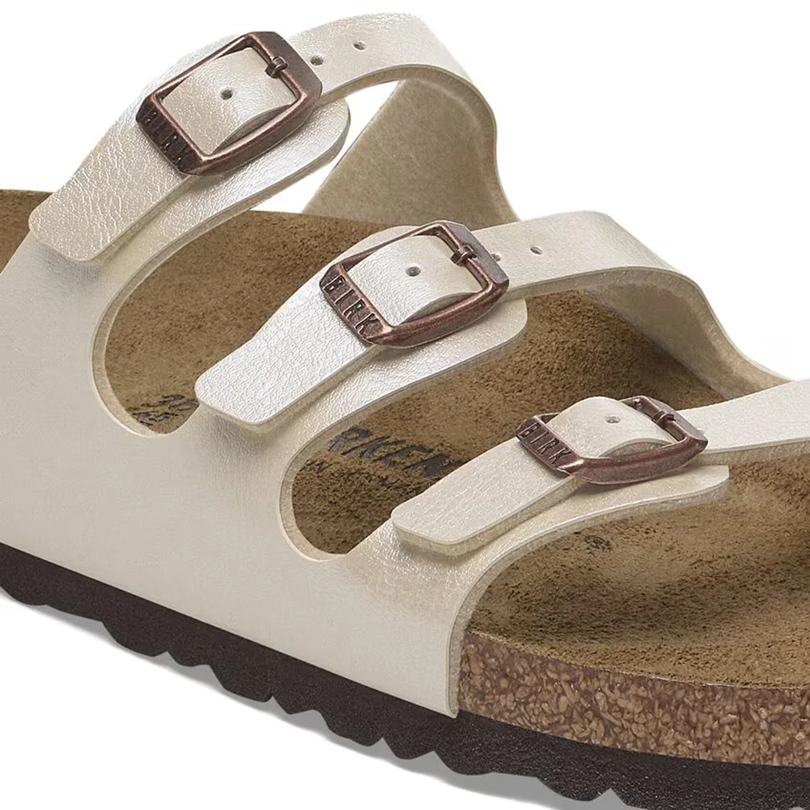 Birkenstock Florida Slide Sandal (Women) - Graceful Pearl White Birko-Flor - Image 5