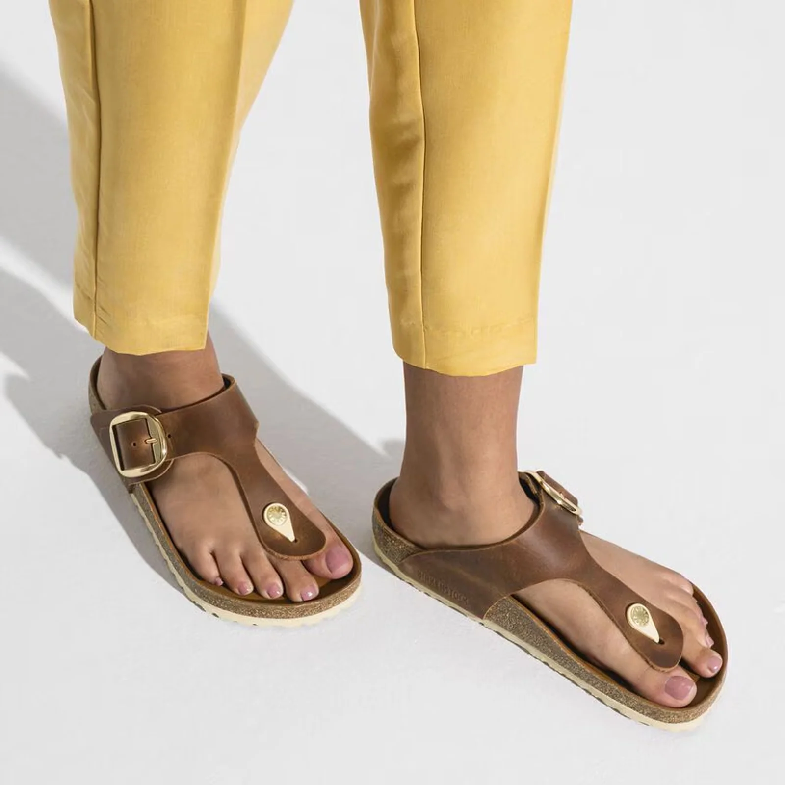 Birkenstock Gizeh Big Buckle Sandal (Women) - Cognac Leather - Image 7