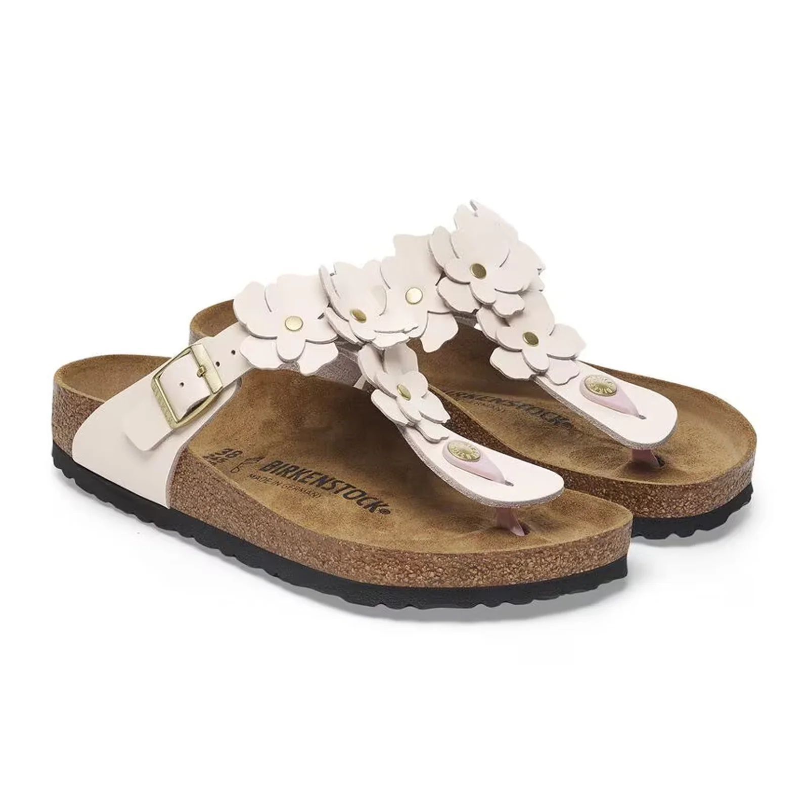 Birkenstock Gizeh Flowers Sandal (Women) - Light Rose Leather - Image 4