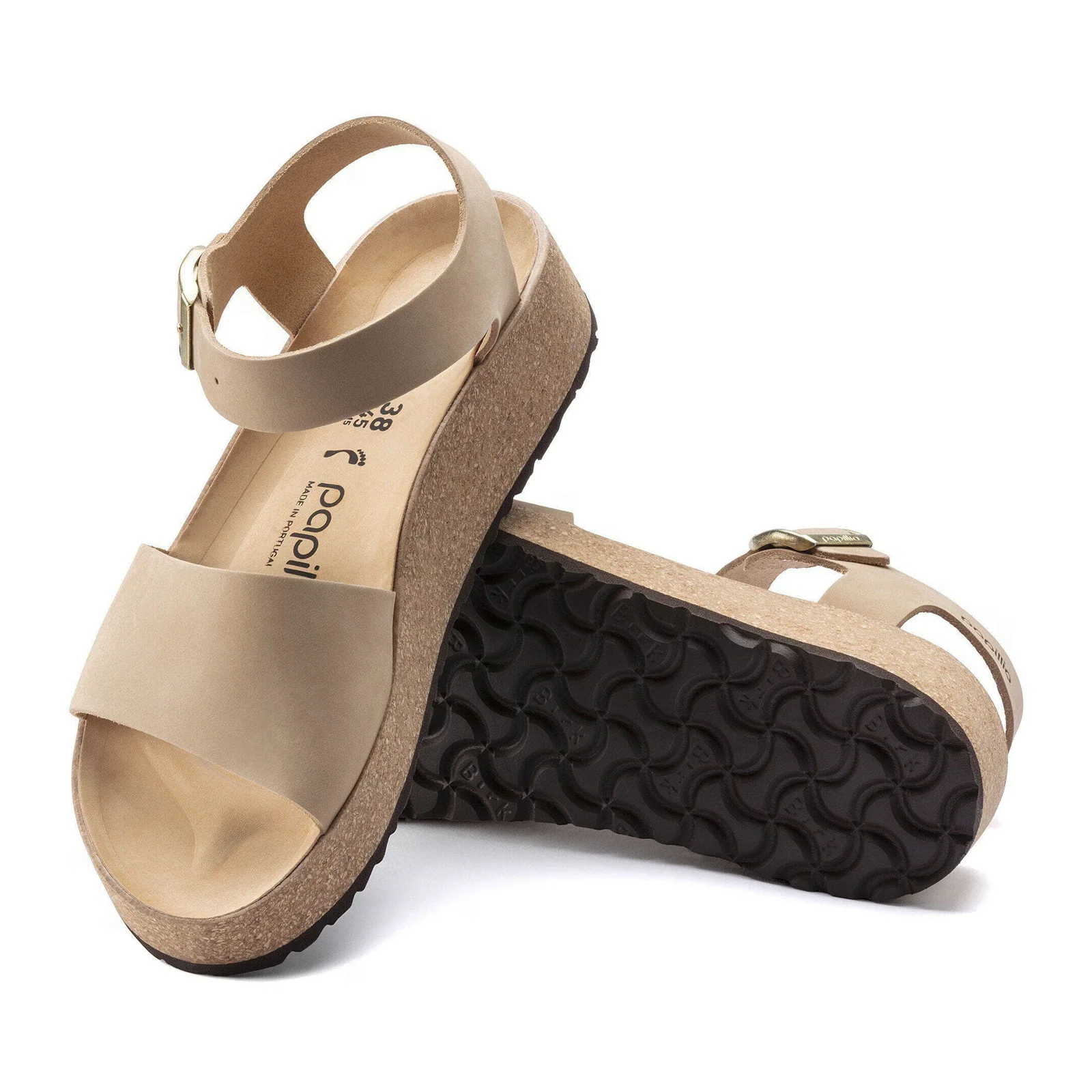 Birkenstock Glenda Narrow Wedge Sandal (Women) - Sandcastle Nubuck Leather - Image 3