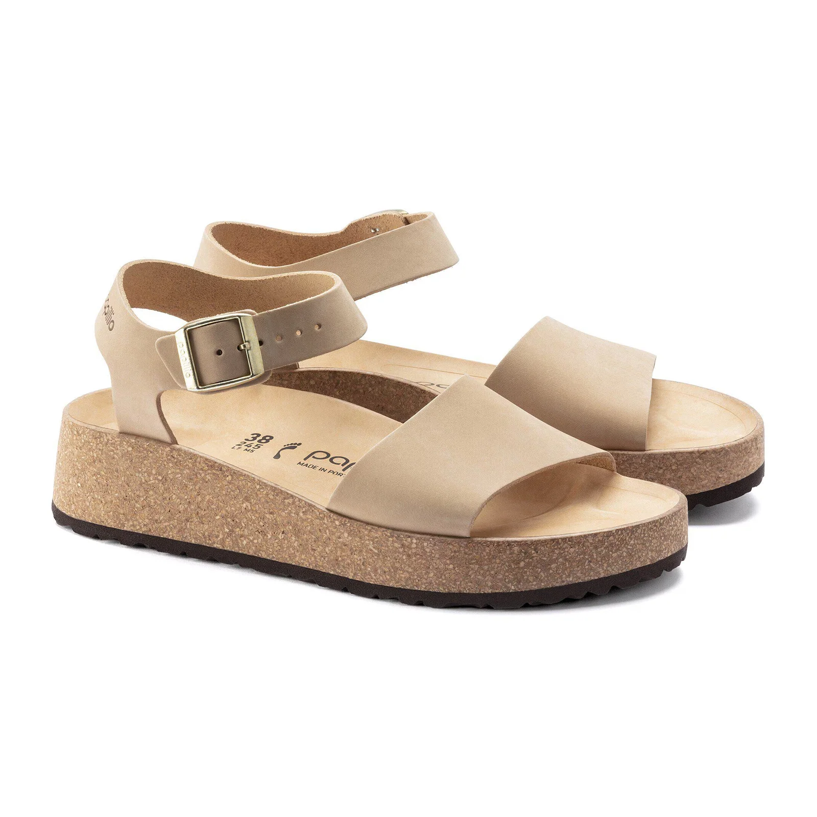 Birkenstock Glenda Narrow Wedge Sandal (Women) - Sandcastle Nubuck Leather - Image 4