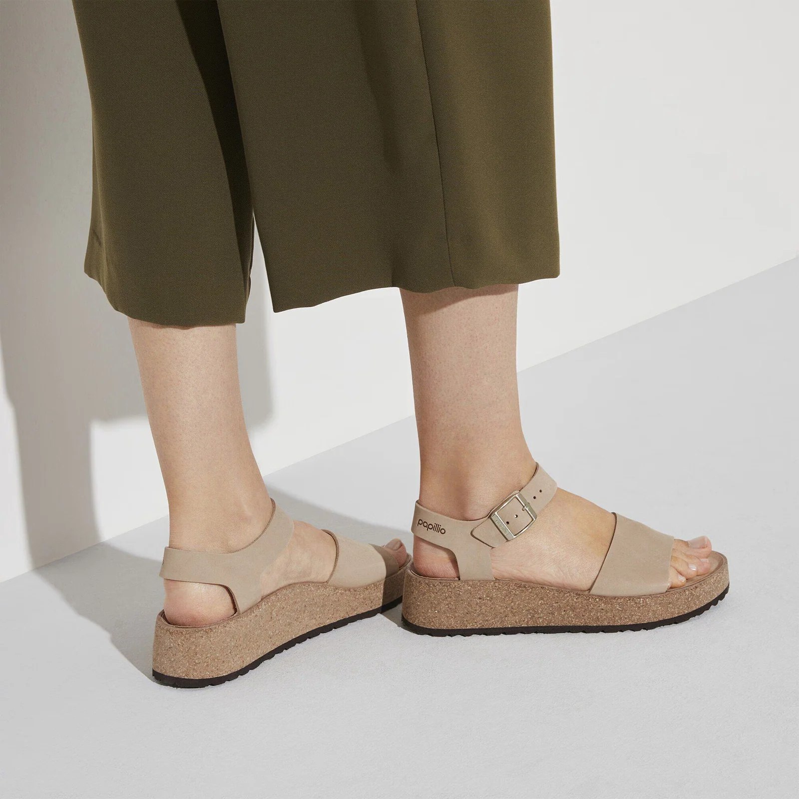 Birkenstock Glenda Narrow Wedge Sandal (Women) - Sandcastle Nubuck Leather - Image 7