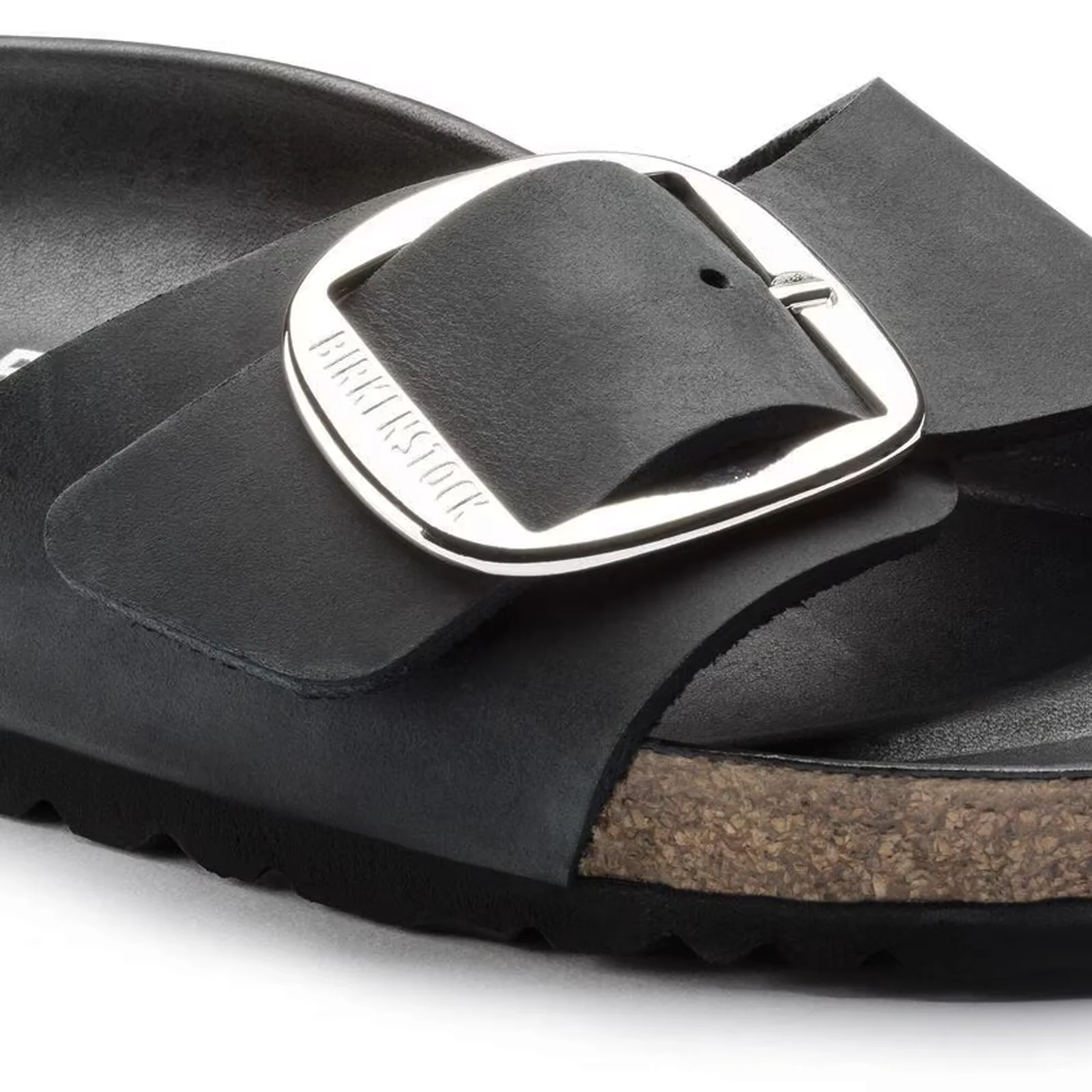 Birkenstock Madrid Big Buckle Narrow Slide Sandal (Women) - Black Leather - Image 5