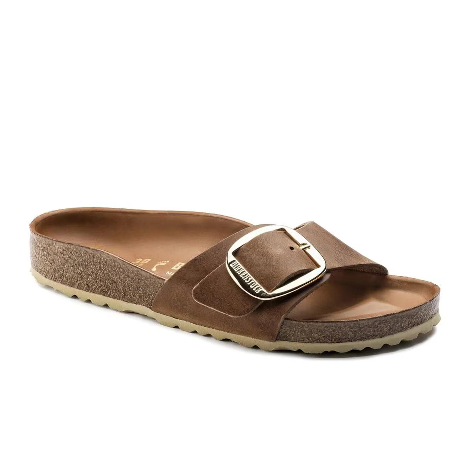 Birkenstock Madrid Big Buckle Narrow Slide Sandal (Women) - Cognac Leather
