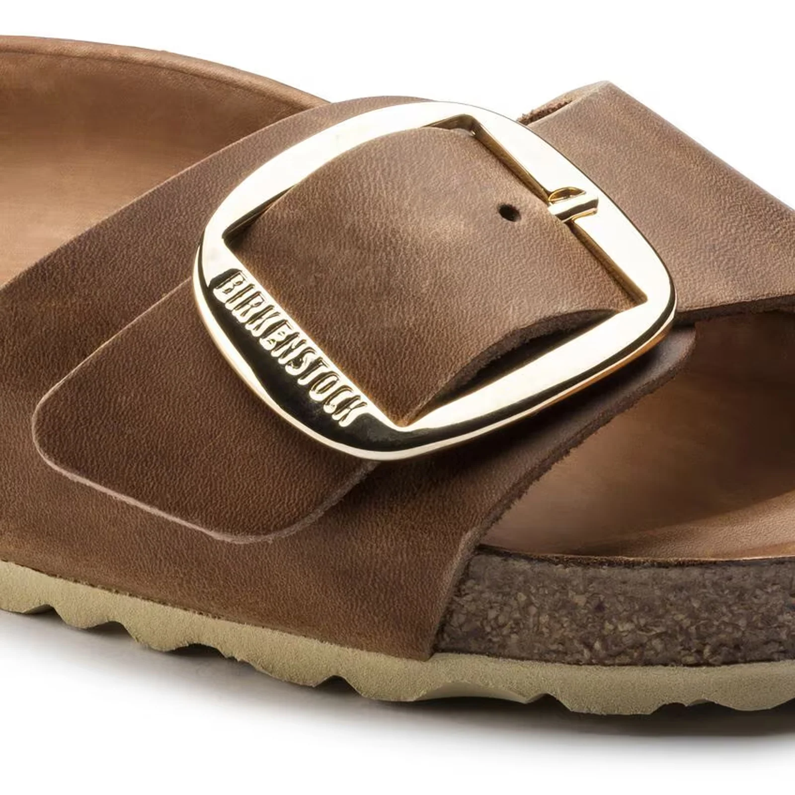 Birkenstock Madrid Big Buckle Narrow Slide Sandal (Women) - Cognac Leather - Image 5