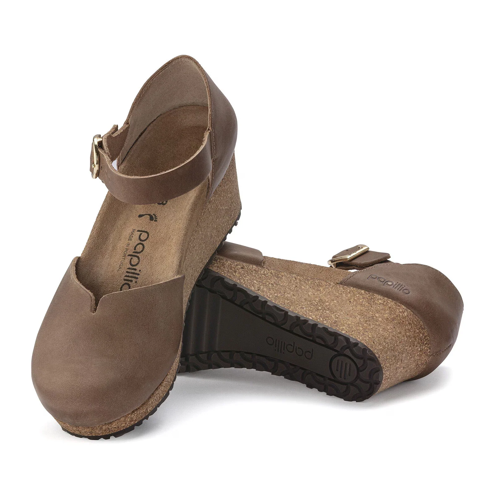 Birkenstock Mary Ring-Buckle Narrow Wedge Sandal (Women) - Cognac Oiled Leather - Image 3