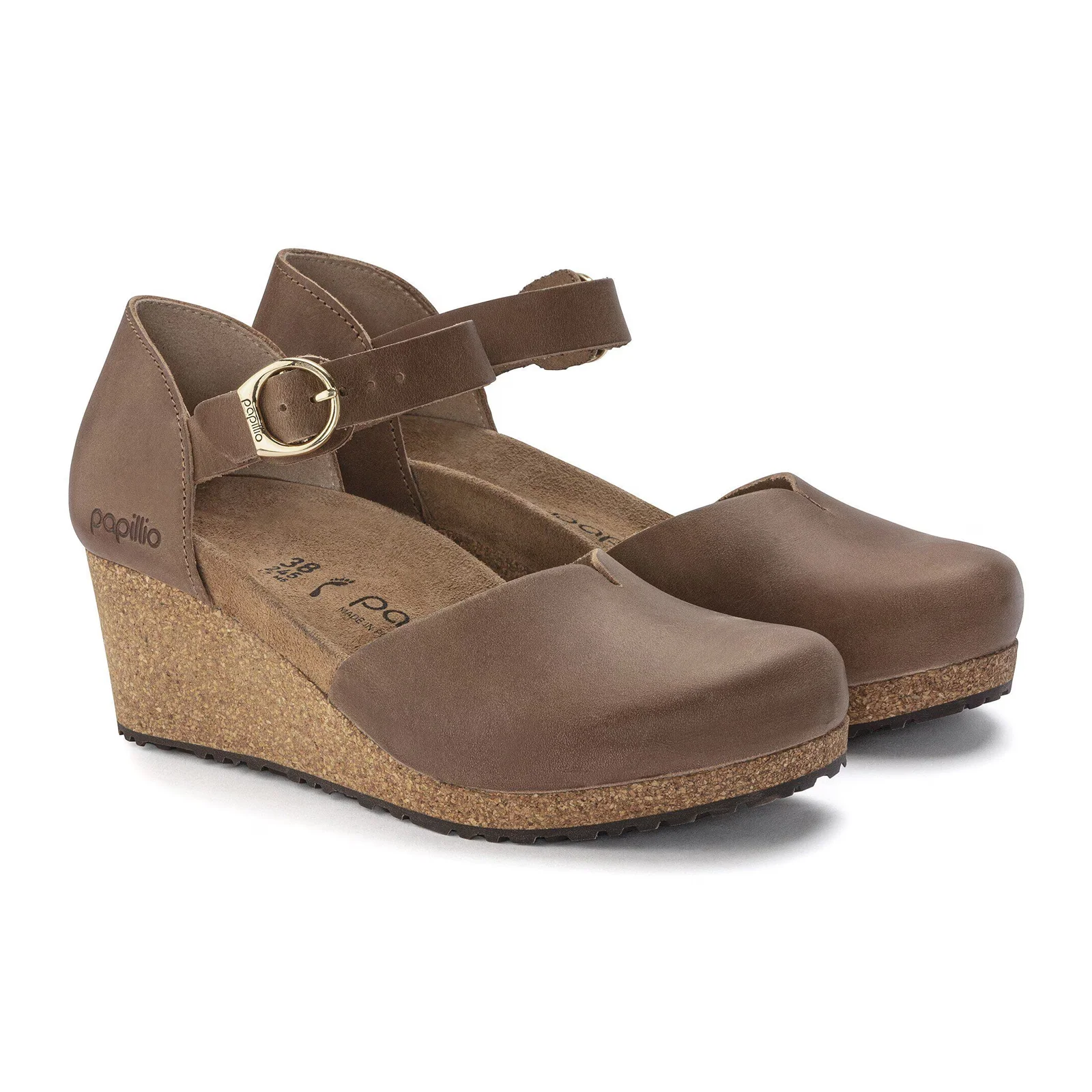 Birkenstock Mary Ring-Buckle Narrow Wedge Sandal (Women) - Cognac Oiled Leather - Image 4