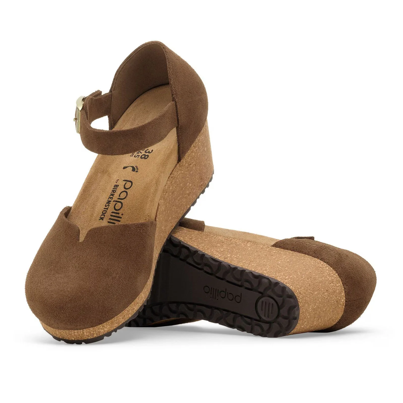 Birkenstock Mary Wedge Sandal (Women) - Dark Tea Suede - Image 2