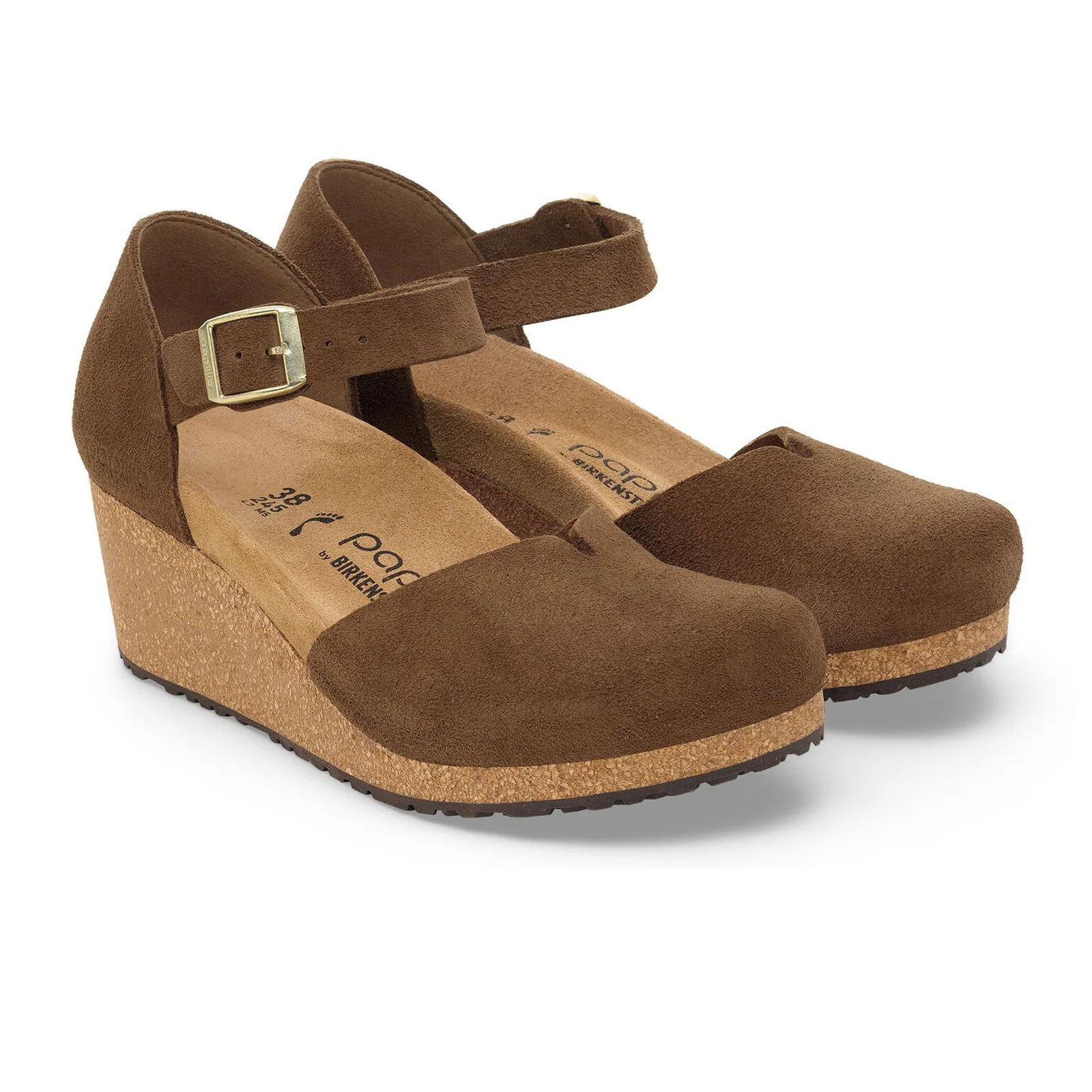 Birkenstock Mary Wedge Sandal (Women) - Dark Tea Suede - Image 3