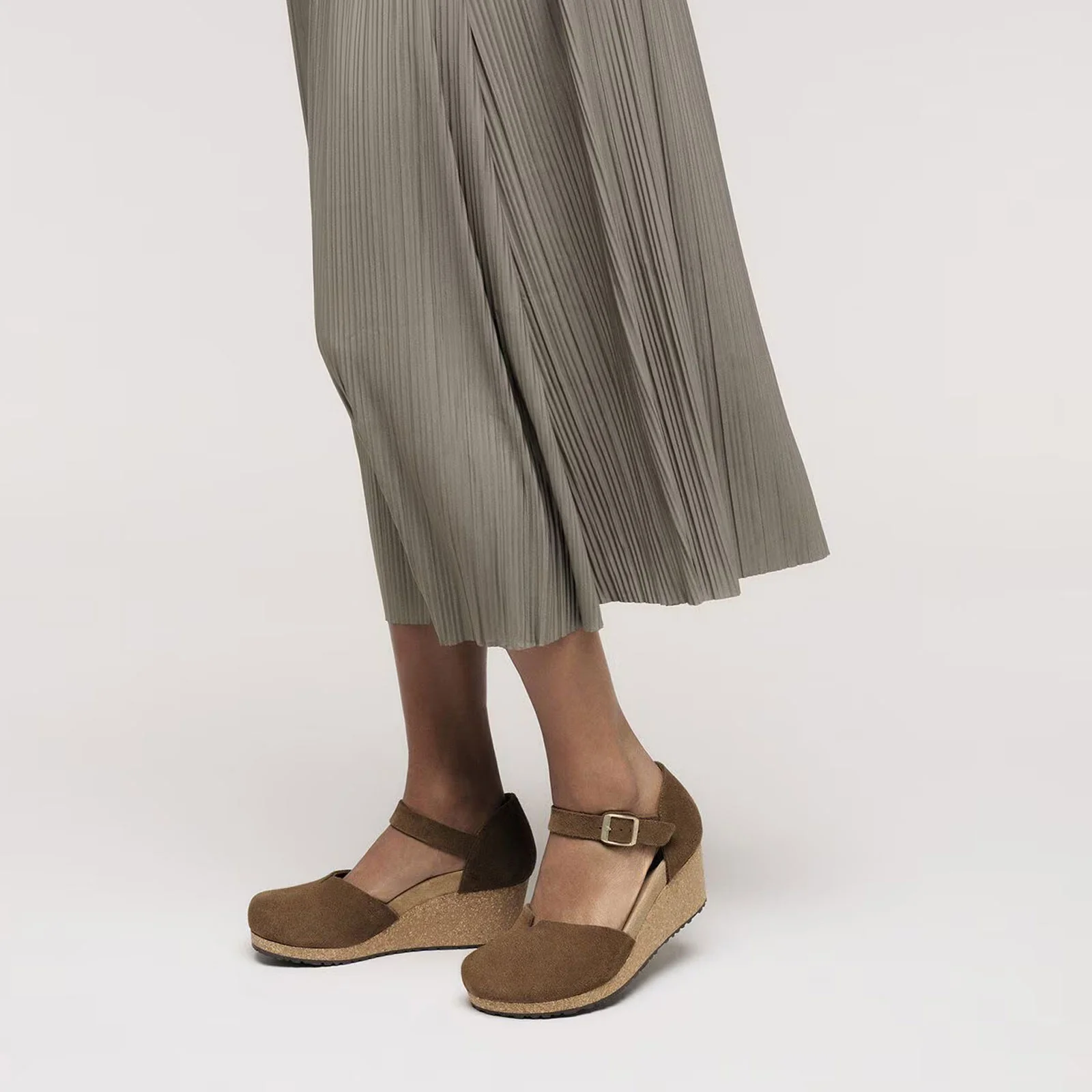 Birkenstock Mary Wedge Sandal (Women) - Dark Tea Suede - Image 7