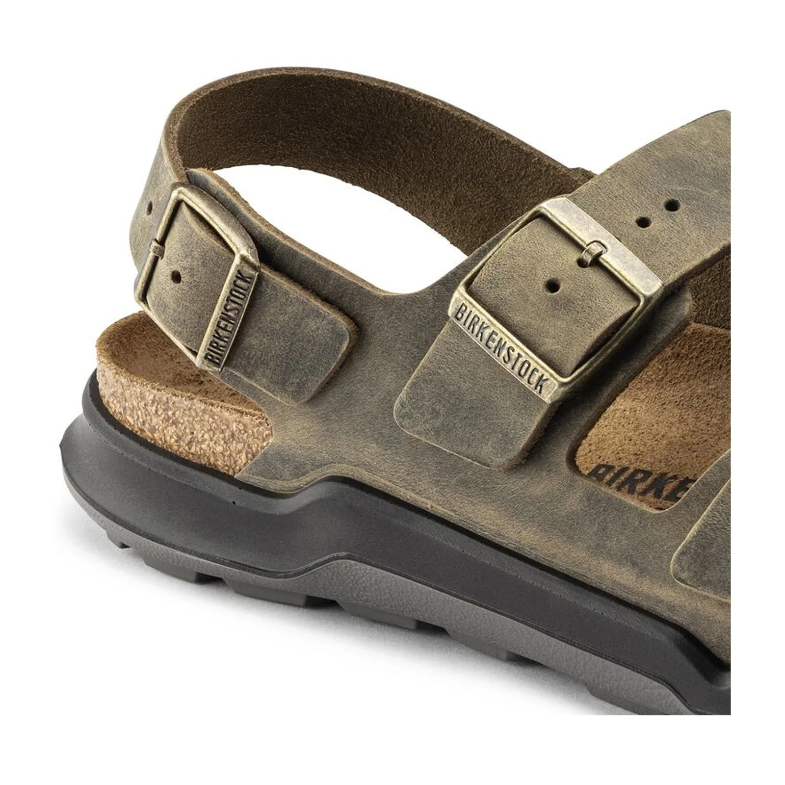 Birkenstock Milano Rugged Backstrap Sandal (Men) - Faded Khaki Oiled Leather - Image 5