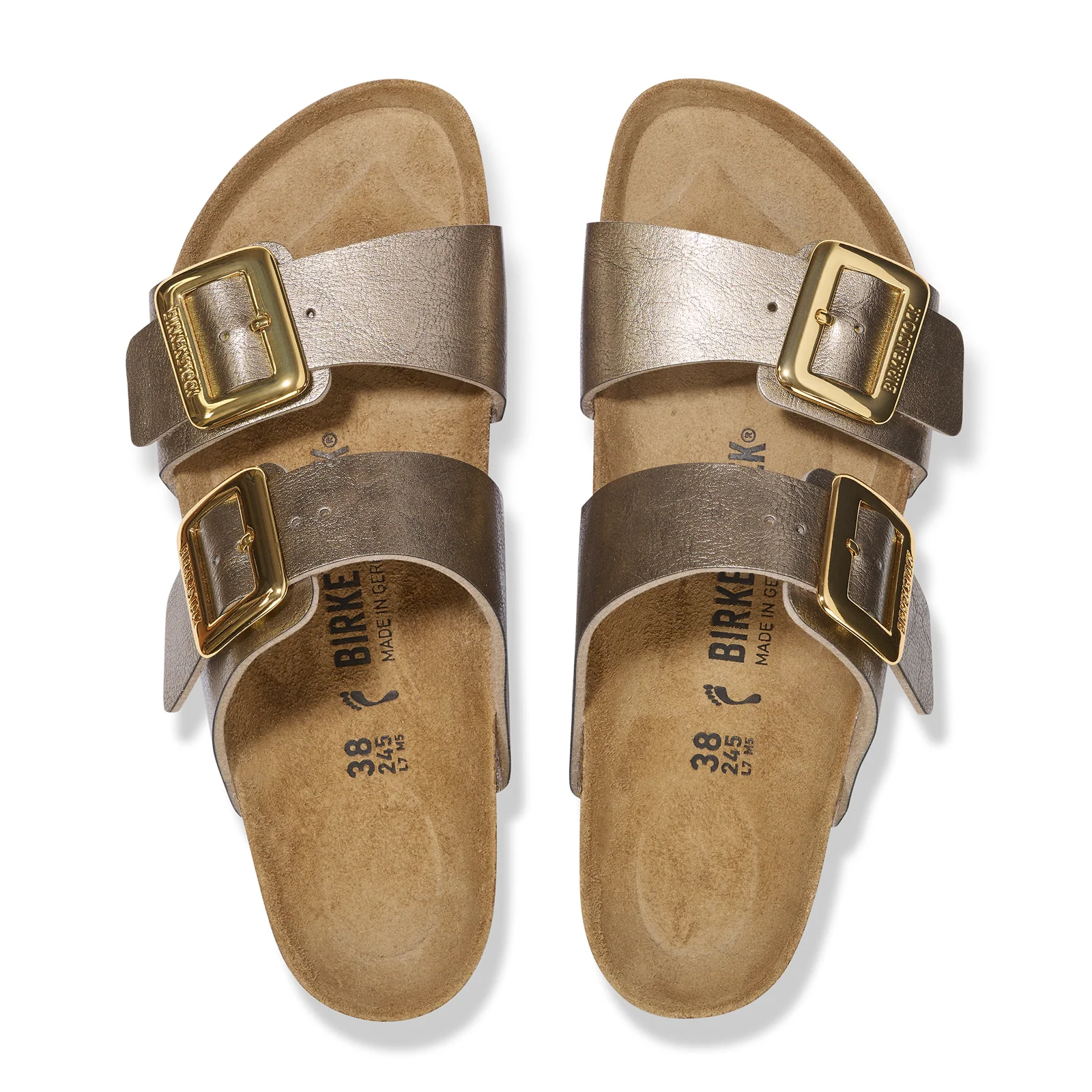 Birkenstock Sydney Luxe Buckle Slide Sandal (Women) - Graceful Taupe Birko-Flor - Image 2
