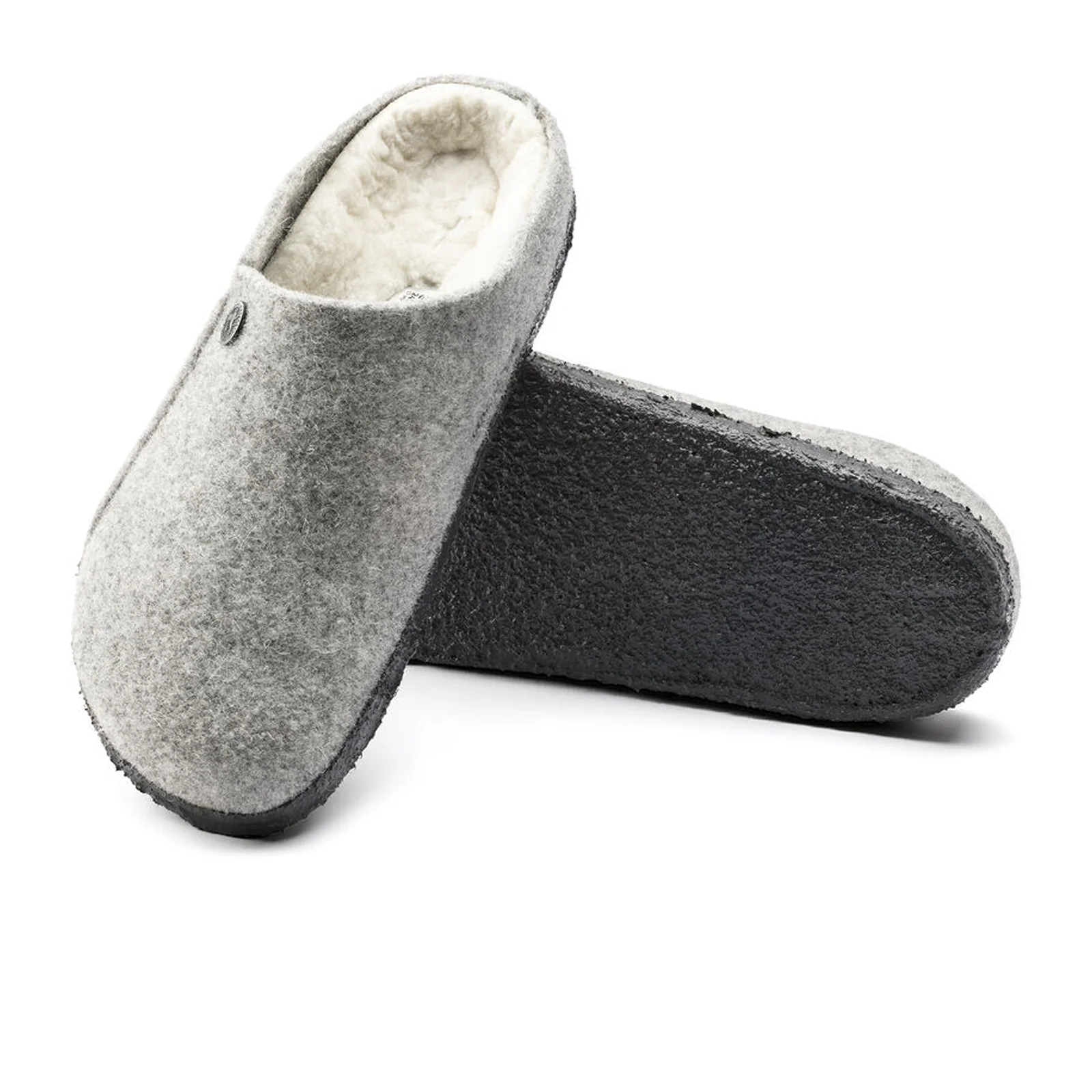 Birkenstock Zermatt Slipper (Women) - Light Gray Wool/Natural Shearling - Image 3