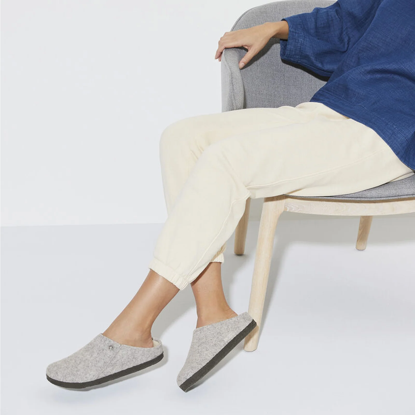 Birkenstock Zermatt Slipper (Women) - Light Gray Wool/Natural Shearling - Image 6