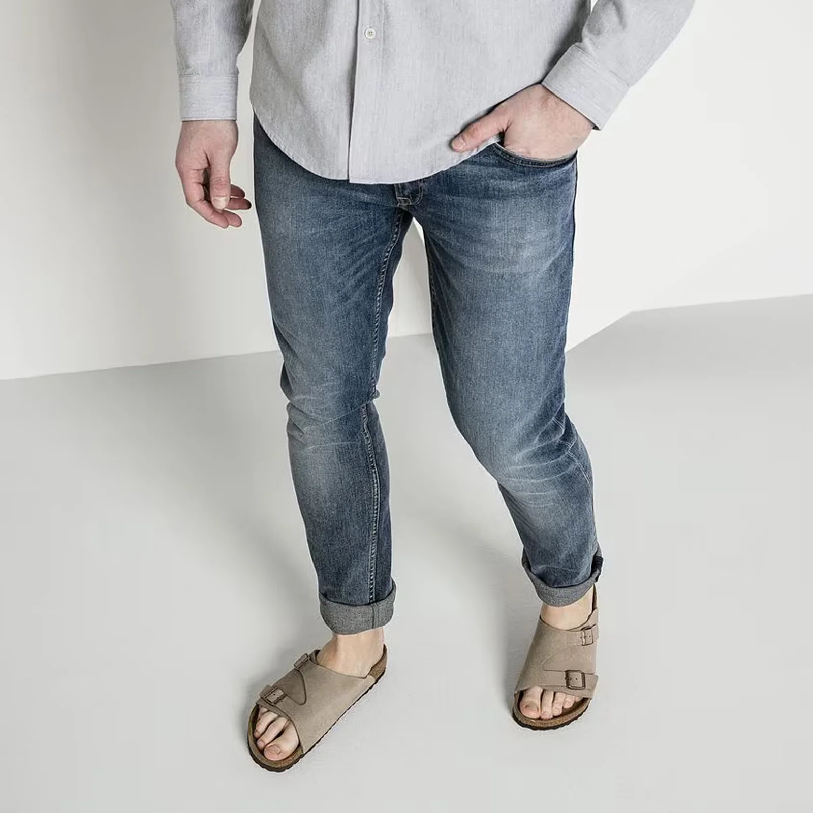Birkenstock Zurich Slide Sandal (Men) - Taupe Suede - Image 7