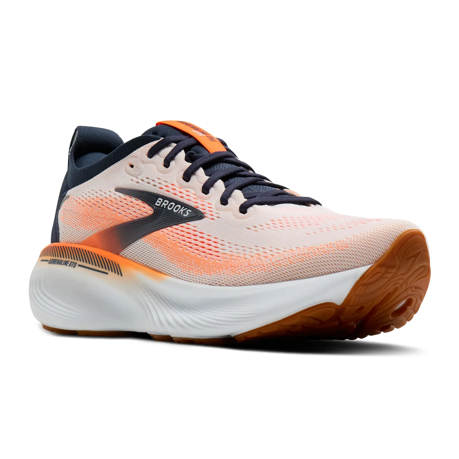 Brooks Adrenaline GTS 25 Running Shoe (Men) - White/Spellbound/Orange - Image 3