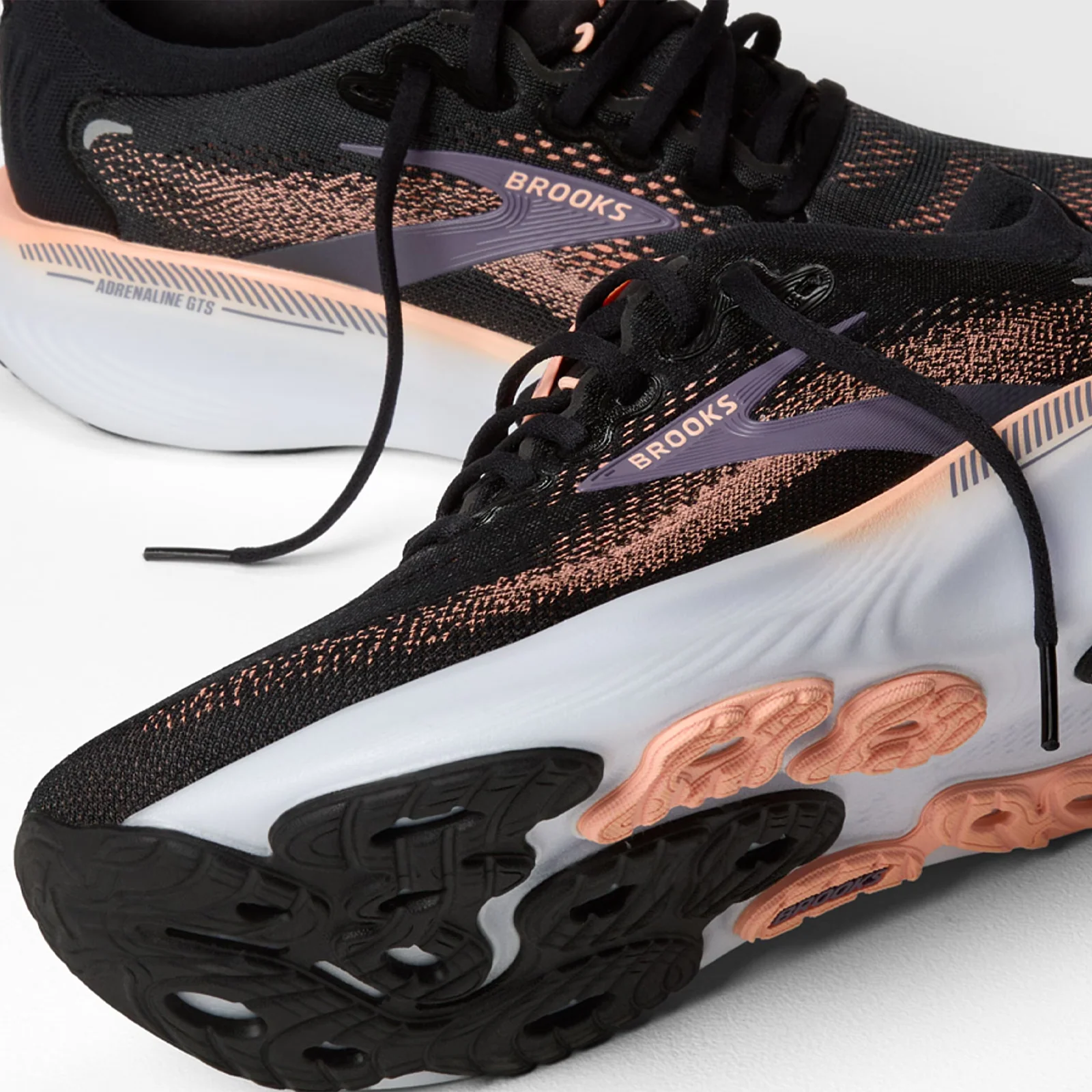 Brooks Adrenaline GTS 25 Running Shoe (Women) - Black/Peach/Mulled Grape - Image 7
