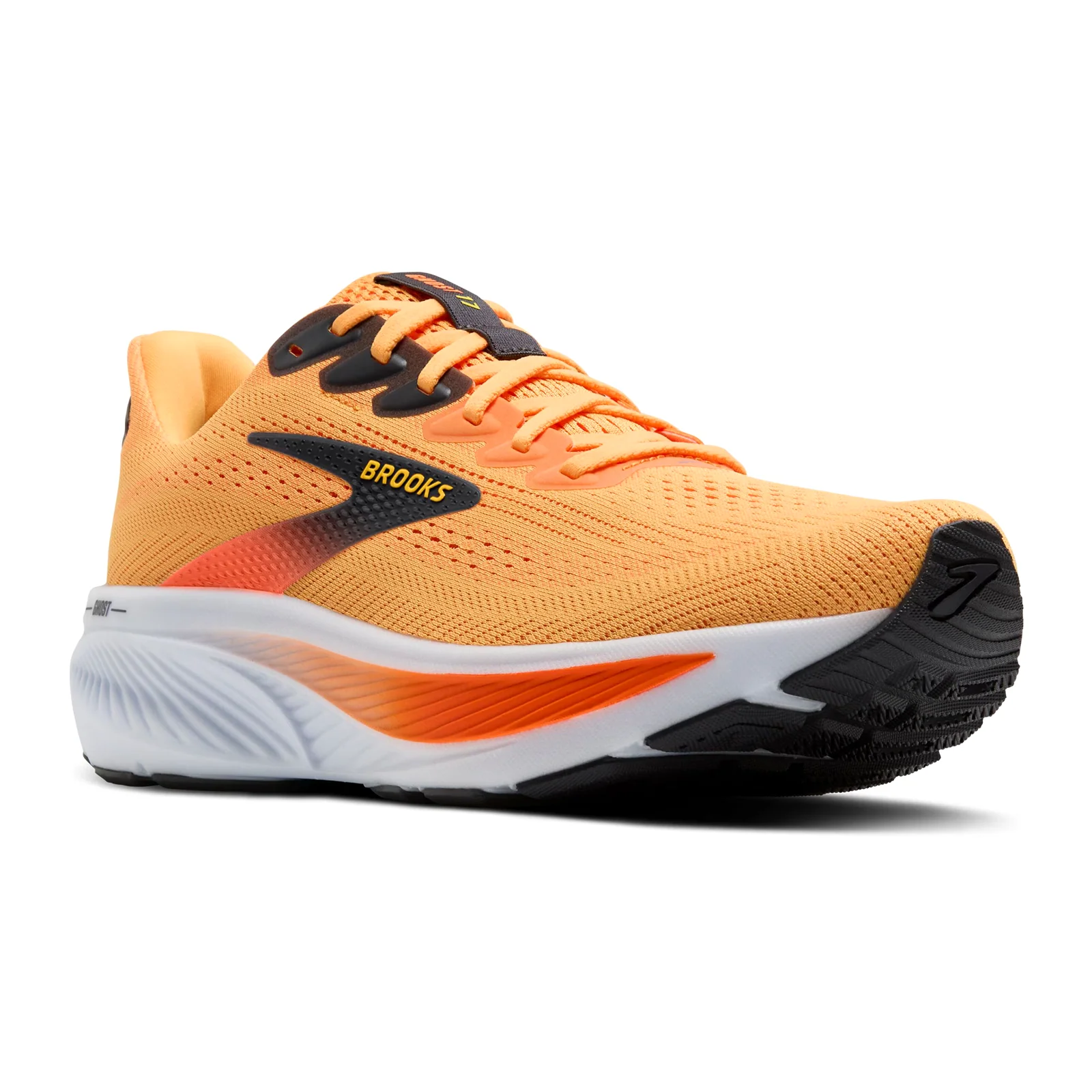 Brooks Ghost 17 Running Shoe (Men) - Blazing Orange/Yellow/Ebony - Image 3