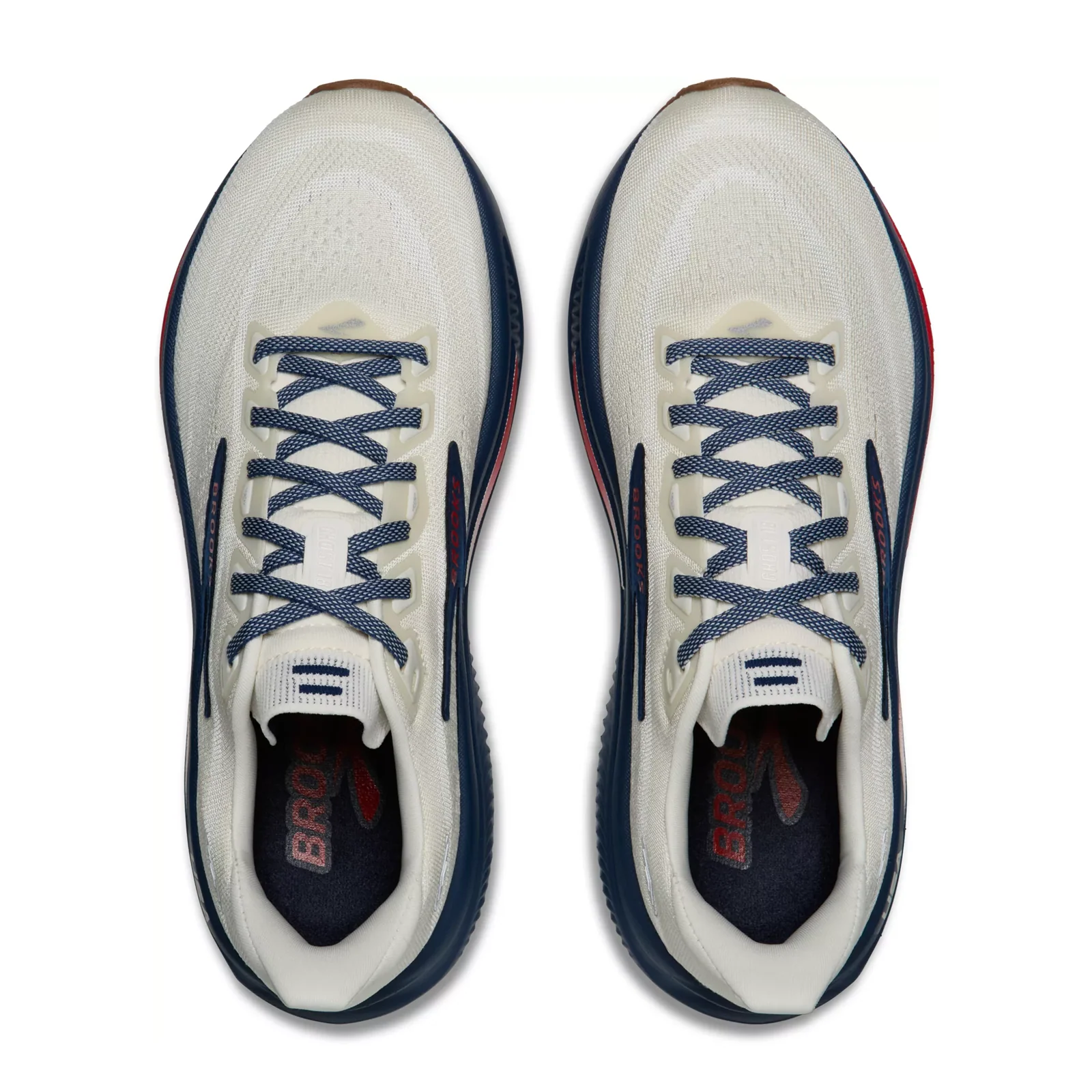 Brooks Ghost 18 Running Shoe (Men) - Coconut/Red/Blue - Image 5