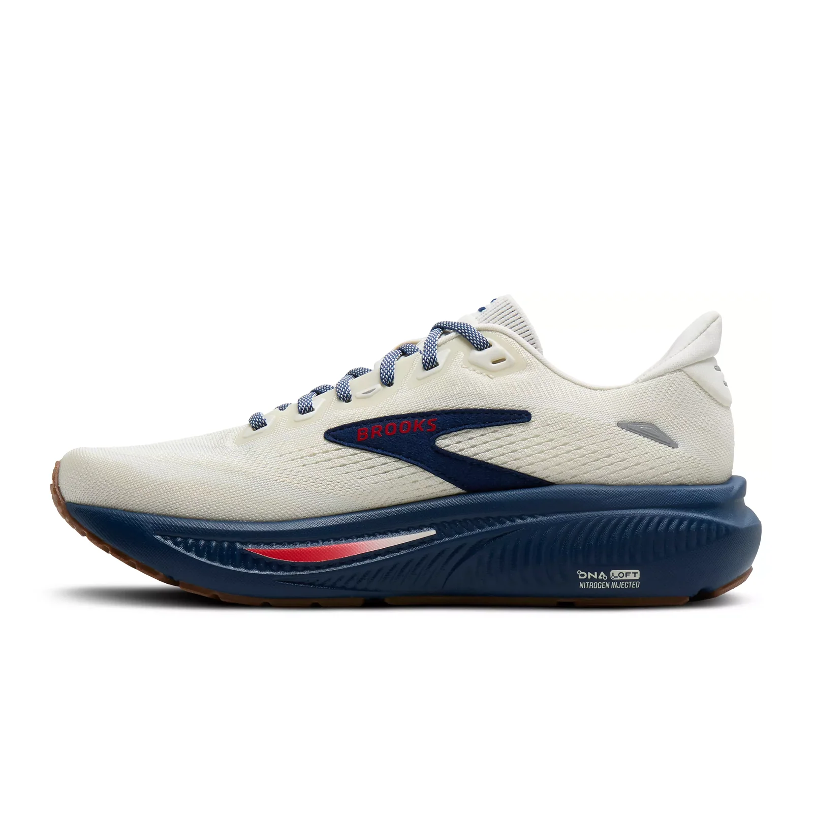 Brooks Ghost 18 Running Shoe (Women) - Coconut/Red/Blue - Image 2