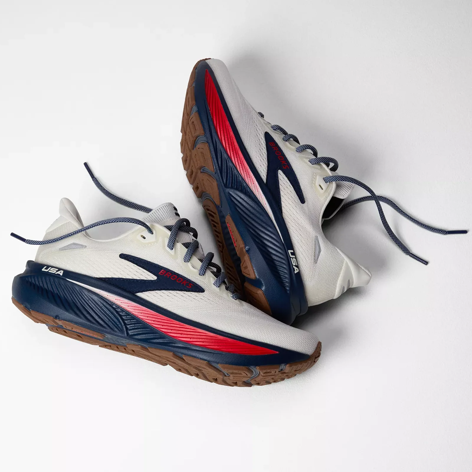 Brooks Ghost 18 Running Shoe (Women) - Coconut/Red/Blue - Image 7