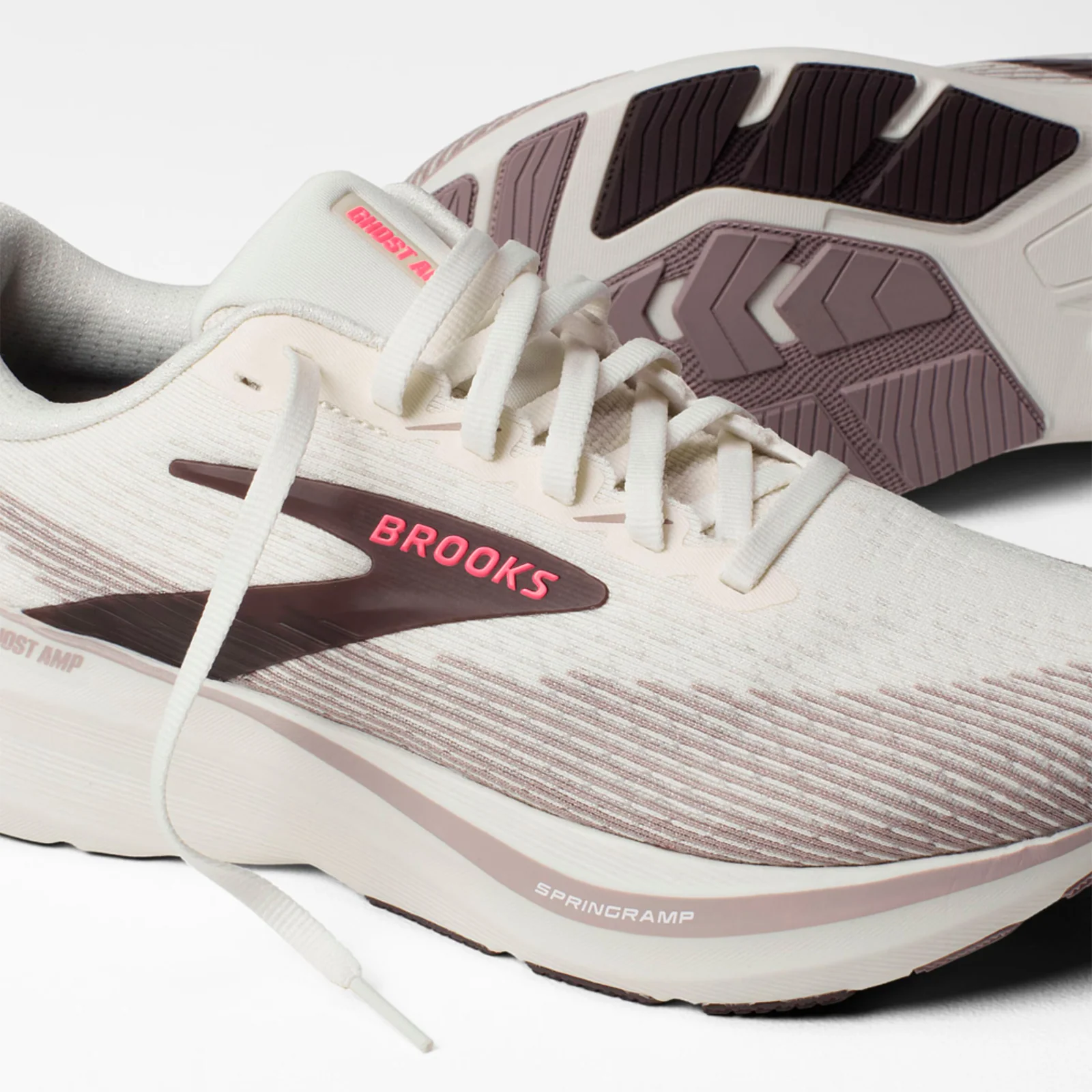 Brooks Ghost Amp Running Shoe (Women) - Arctic Wolf/Dove/Pink - Image 7