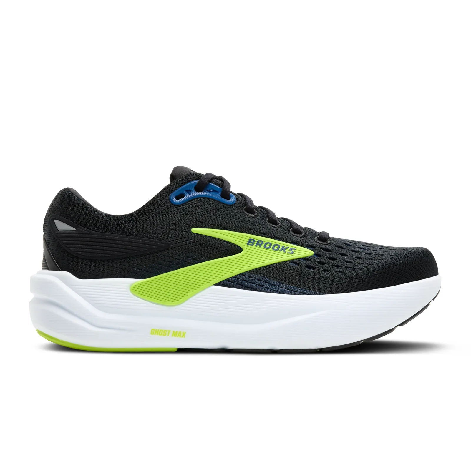 Brooks Ghost Max 3 Running Shoe (Men) - Black/Navy/Acid Lime