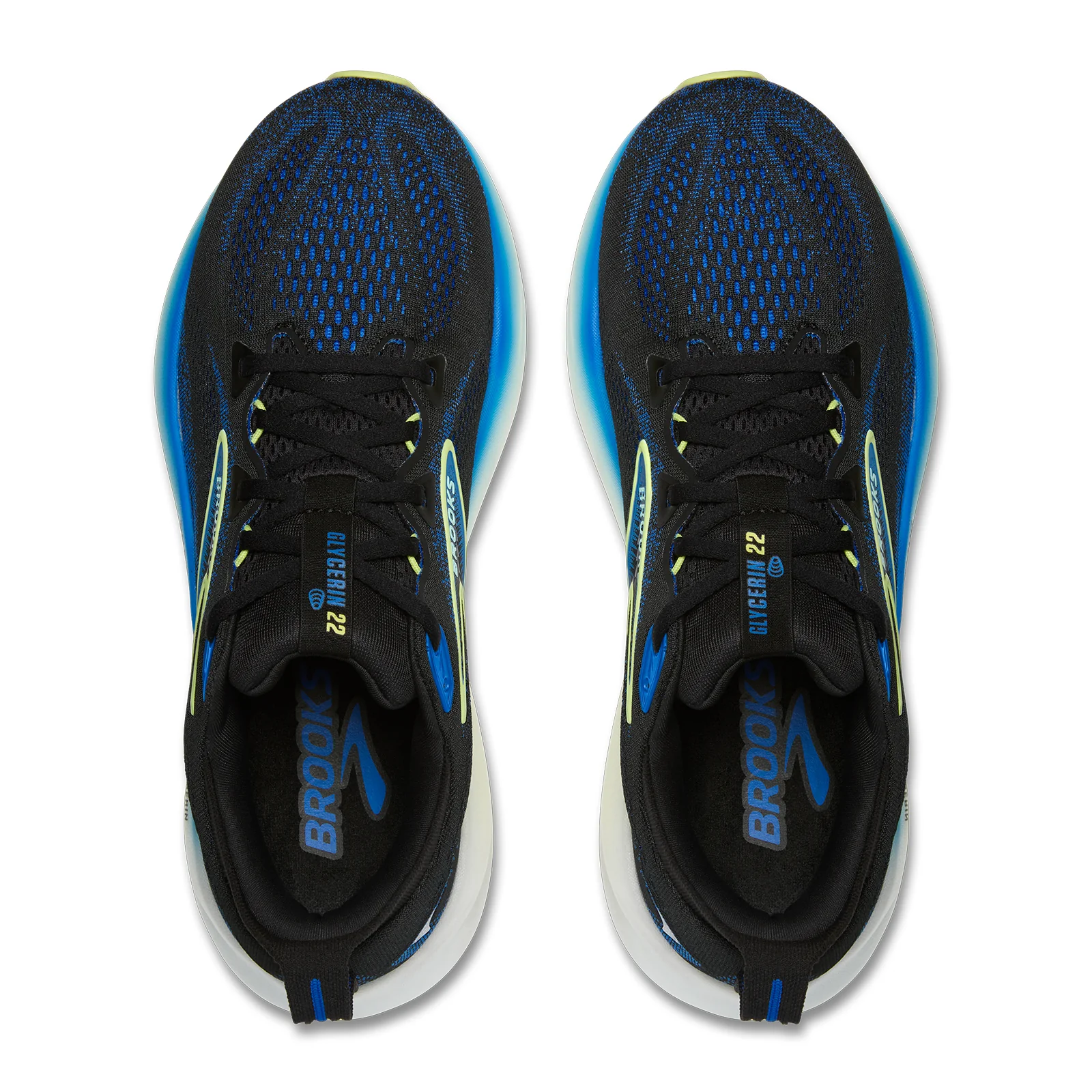 Brooks Glycerin 22 Running Shoe (Men) - Black/Cobalt/Neo Yellow - Image 5