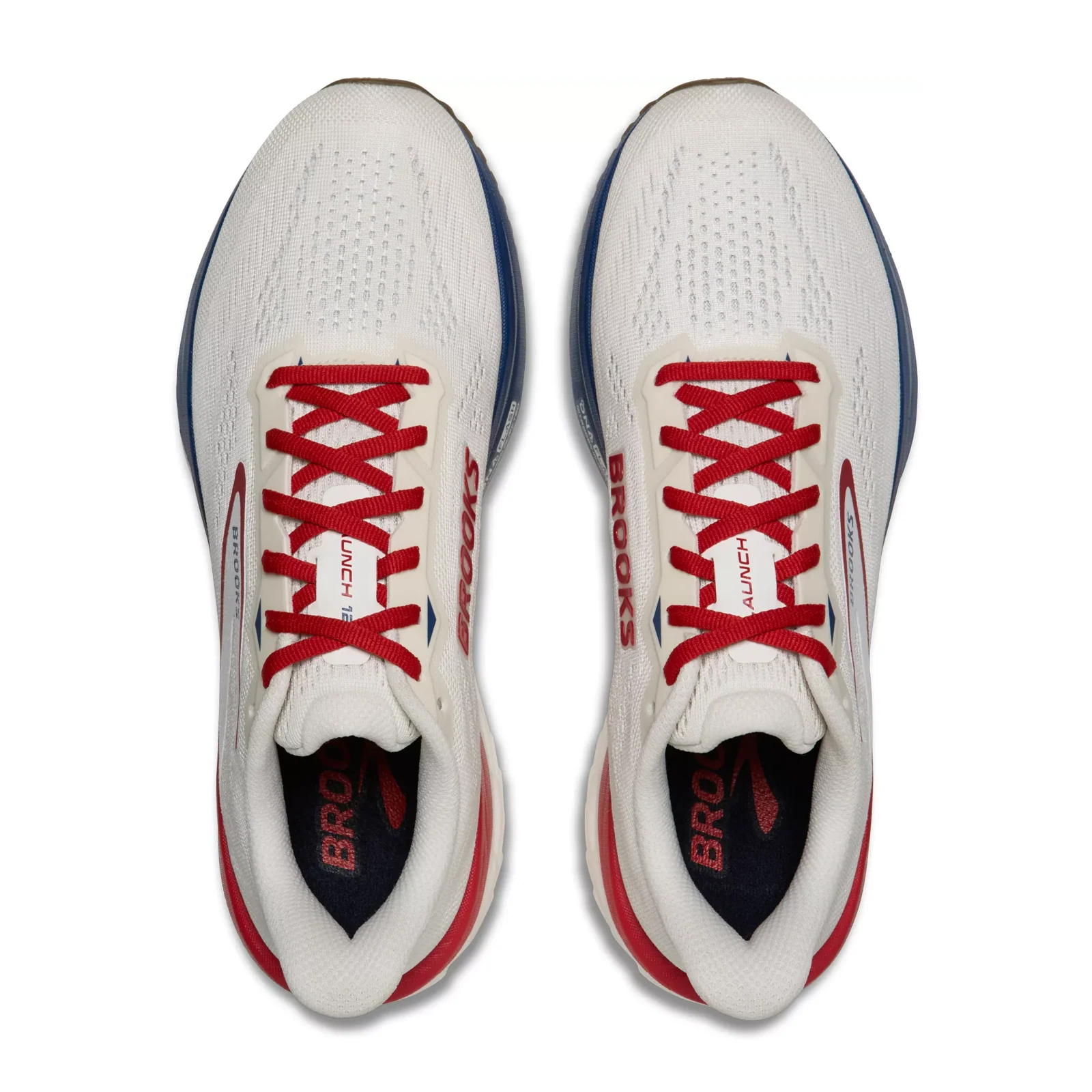 Brooks Launch 12 Running Shoe (Men) - Coconut/Red/Blue - Image 5