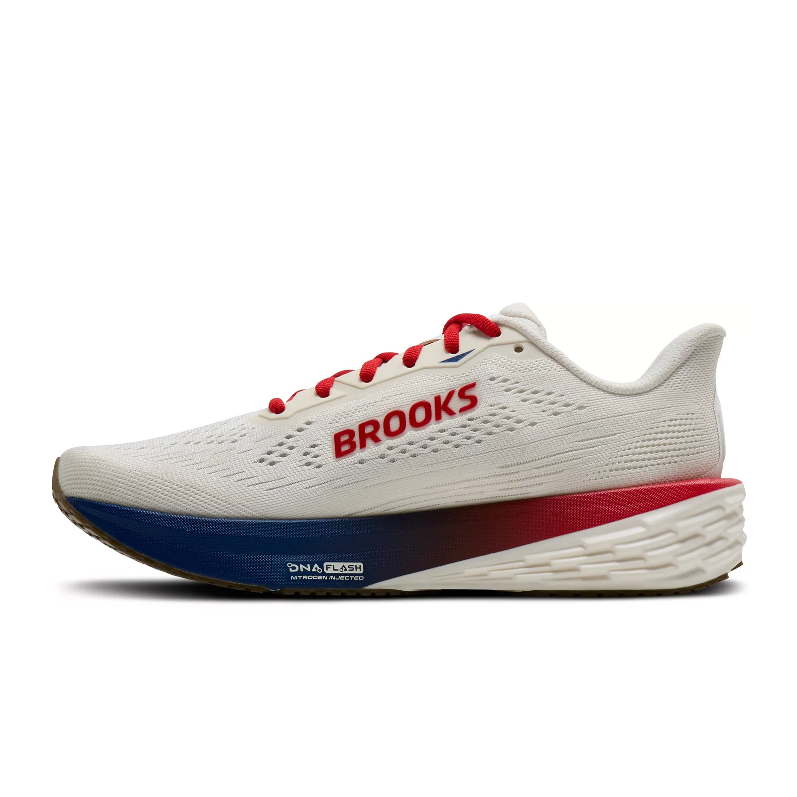 Brooks Launch 12 Running Shoe (Women) - Coconut/Red/Blue - Image 2