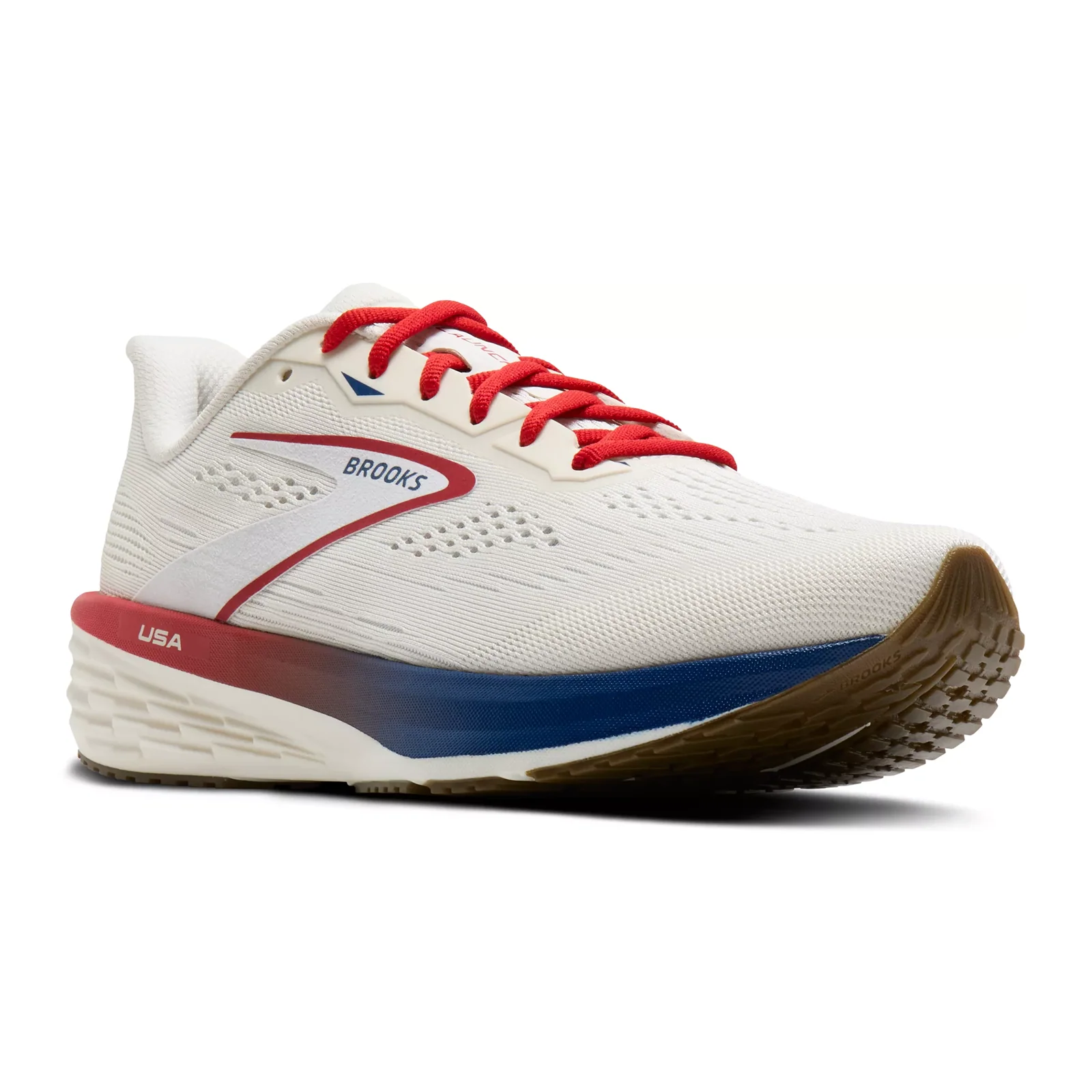 Brooks Launch 12 Running Shoe (Women) - Coconut/Red/Blue - Image 3