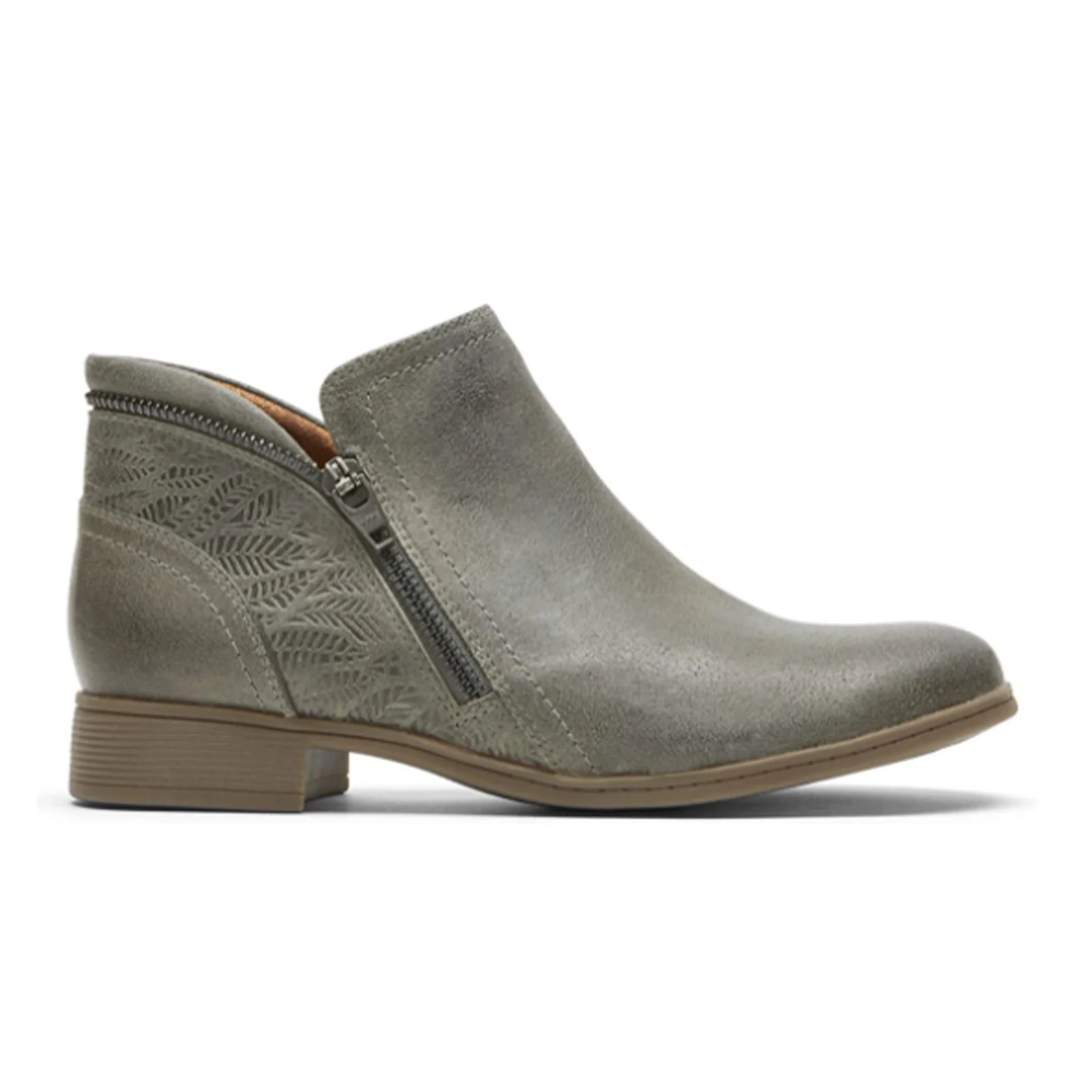Cobb Hill Crosbie Zip Ankle Boot (Women) - Dusty Olive Leather