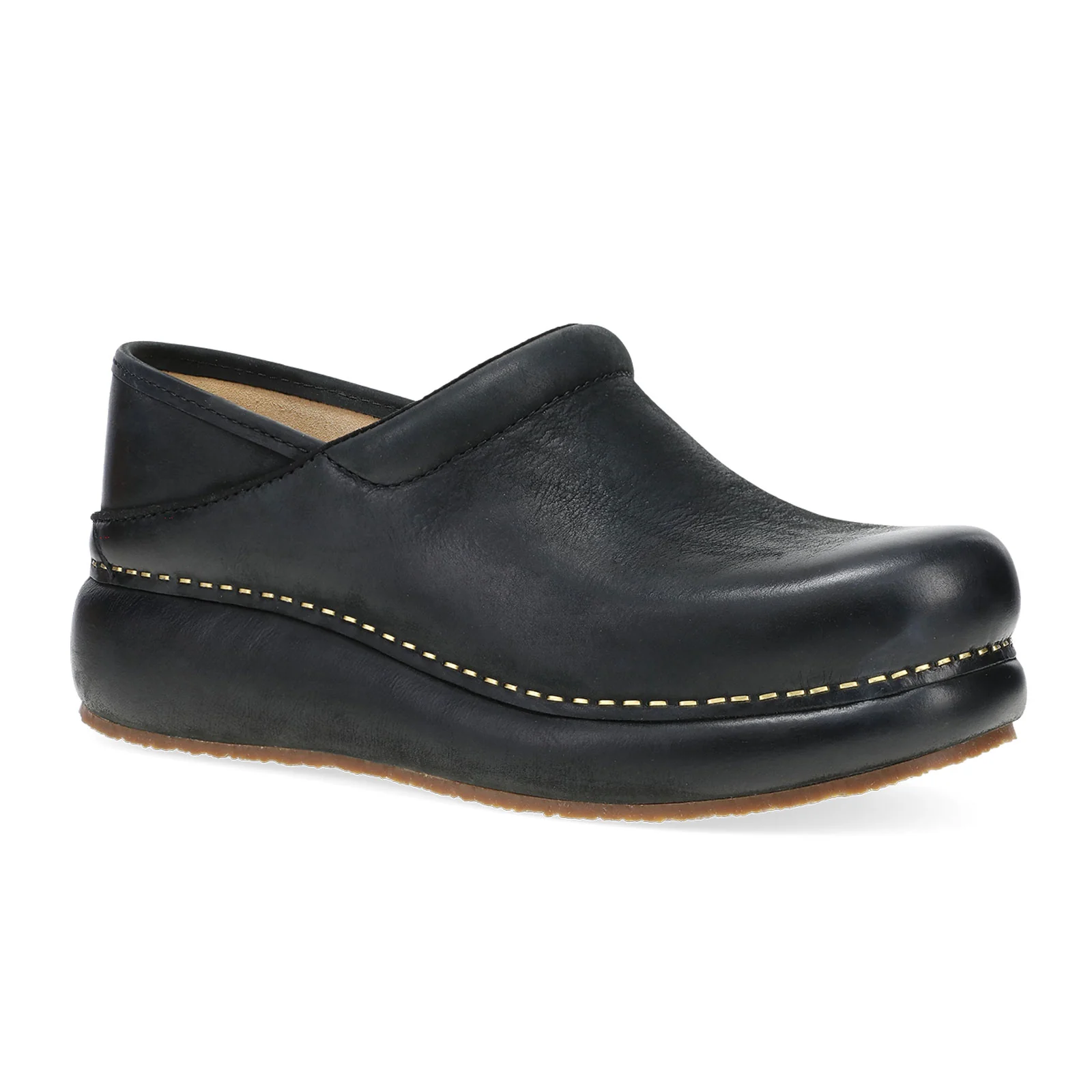 Dansko Platform Pro Clog (Women) - Black Burnished Nubuck - Image 3