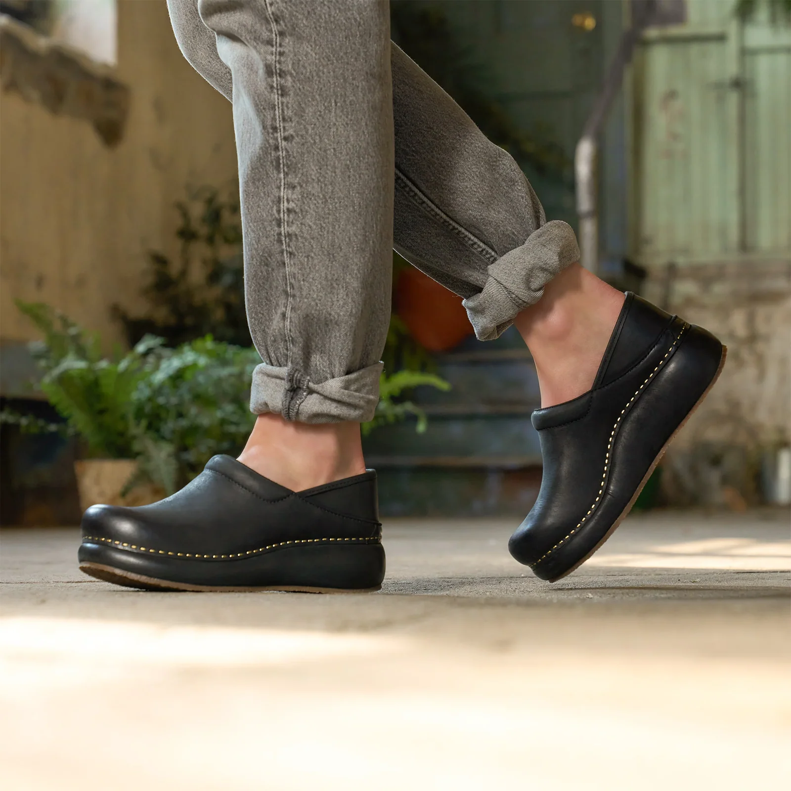 Dansko Platform Pro Clog (Women) - Black Burnished Nubuck - Image 9
