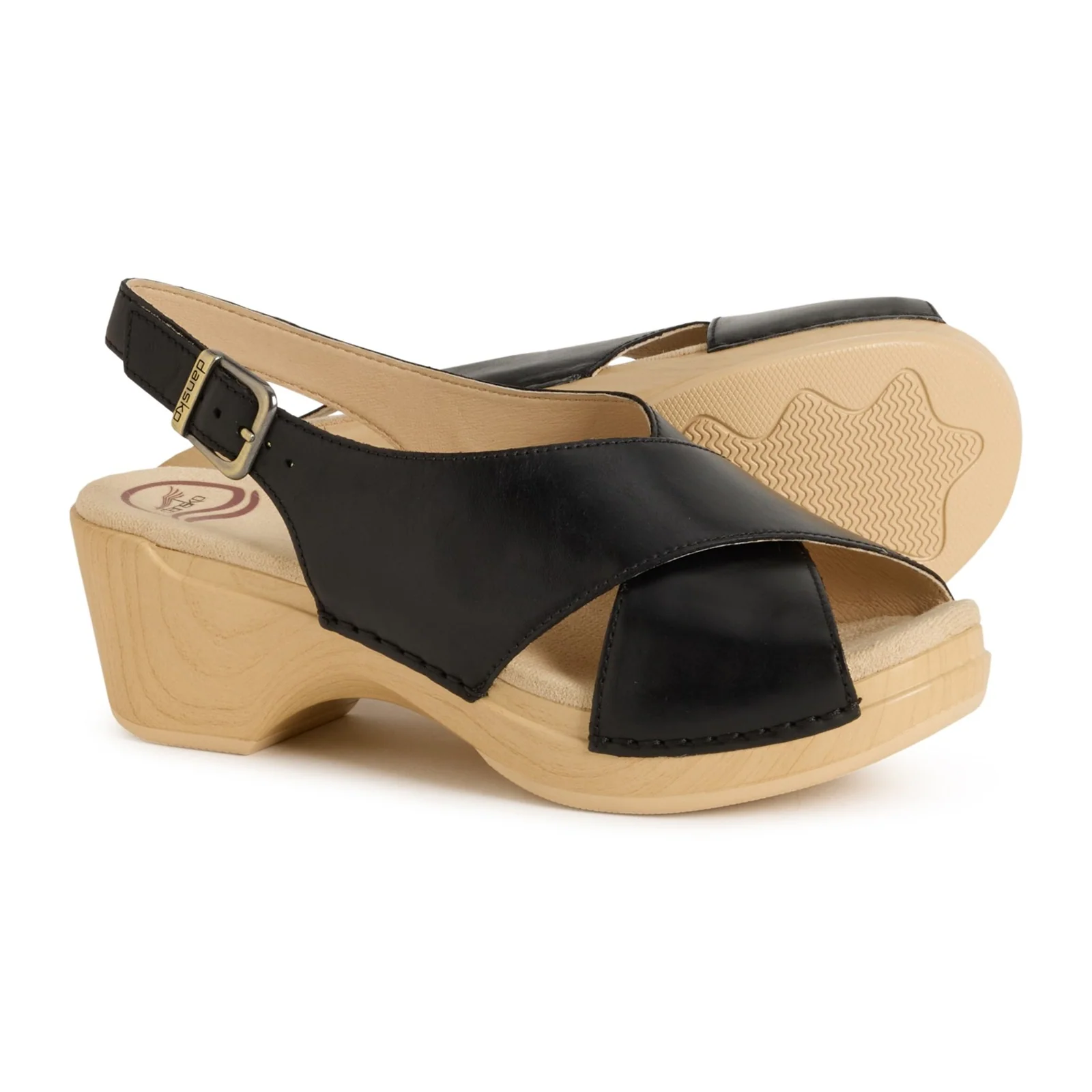 Dansko Sloane Wedge Sandal (Women) - Black Calf - Image 3