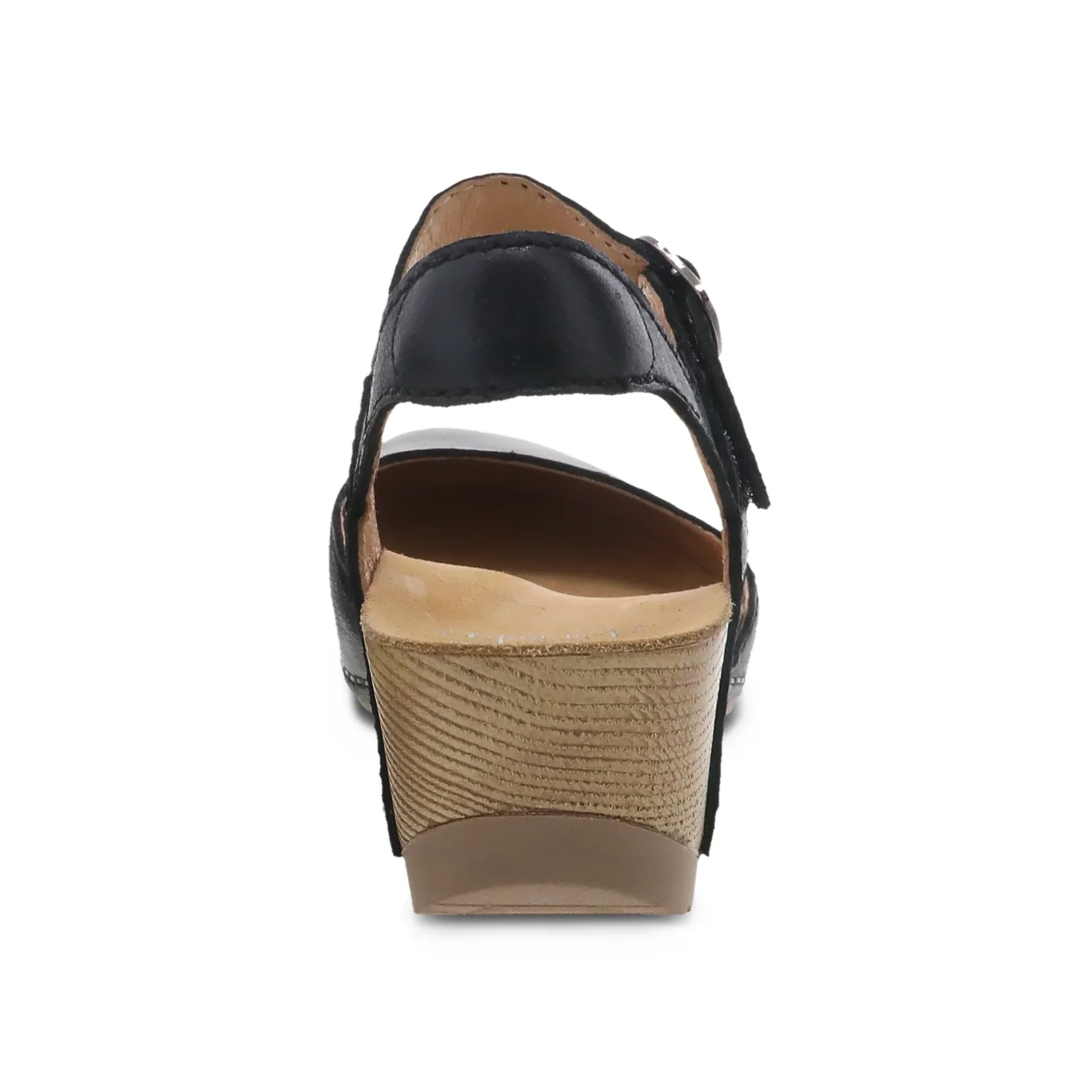 Dansko Tiffani Wedge Sandal (Women) - Black Milled Burnished - Image 5