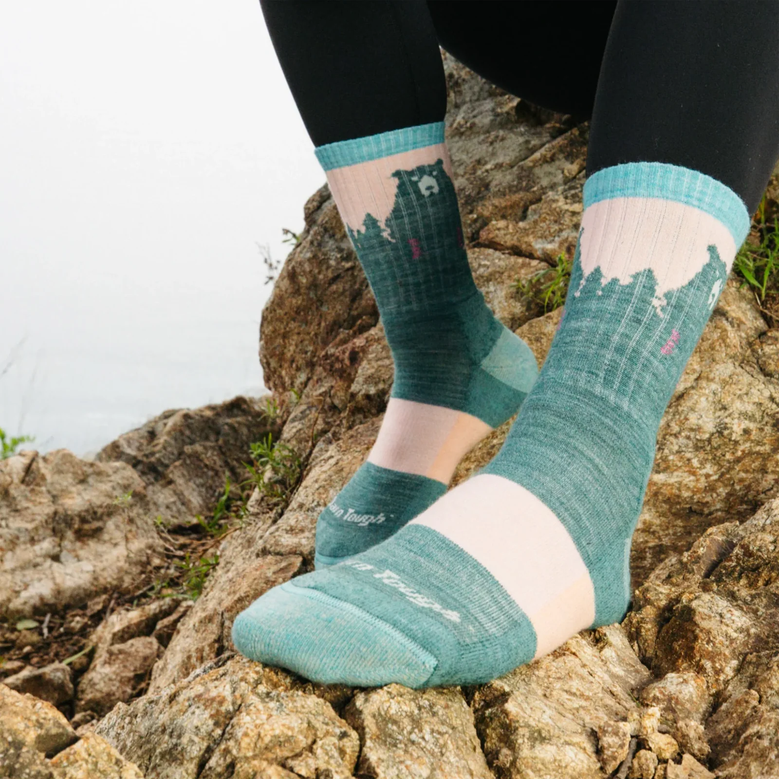 Darn Tough Bear Town Lightweight Cushion Micro Crew Sock (Women) - Quartz - Image 3