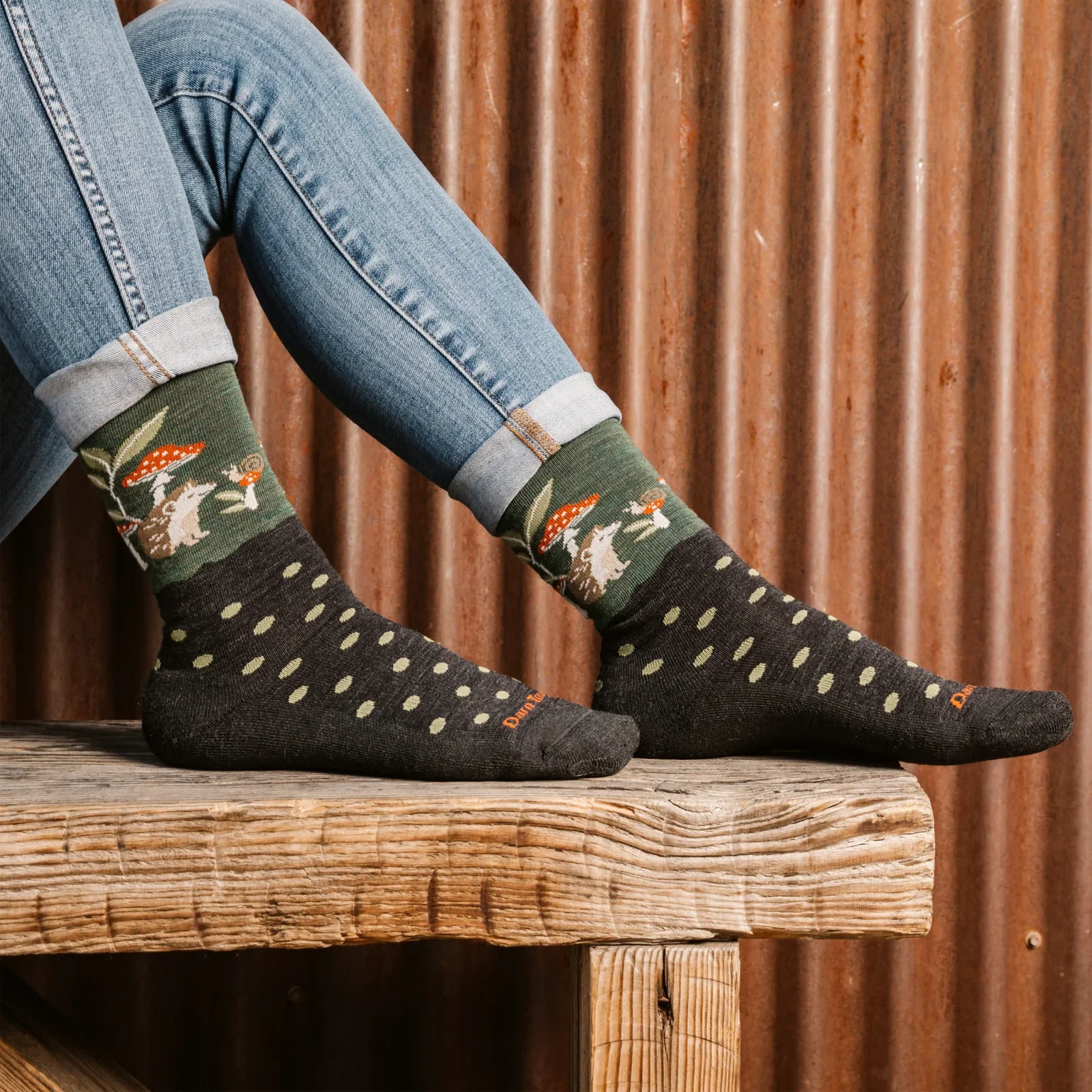 Darn Tough Wild Life Lightweight Cushion Crew Sock (Women) - Hedgehog Moss - Image 3
