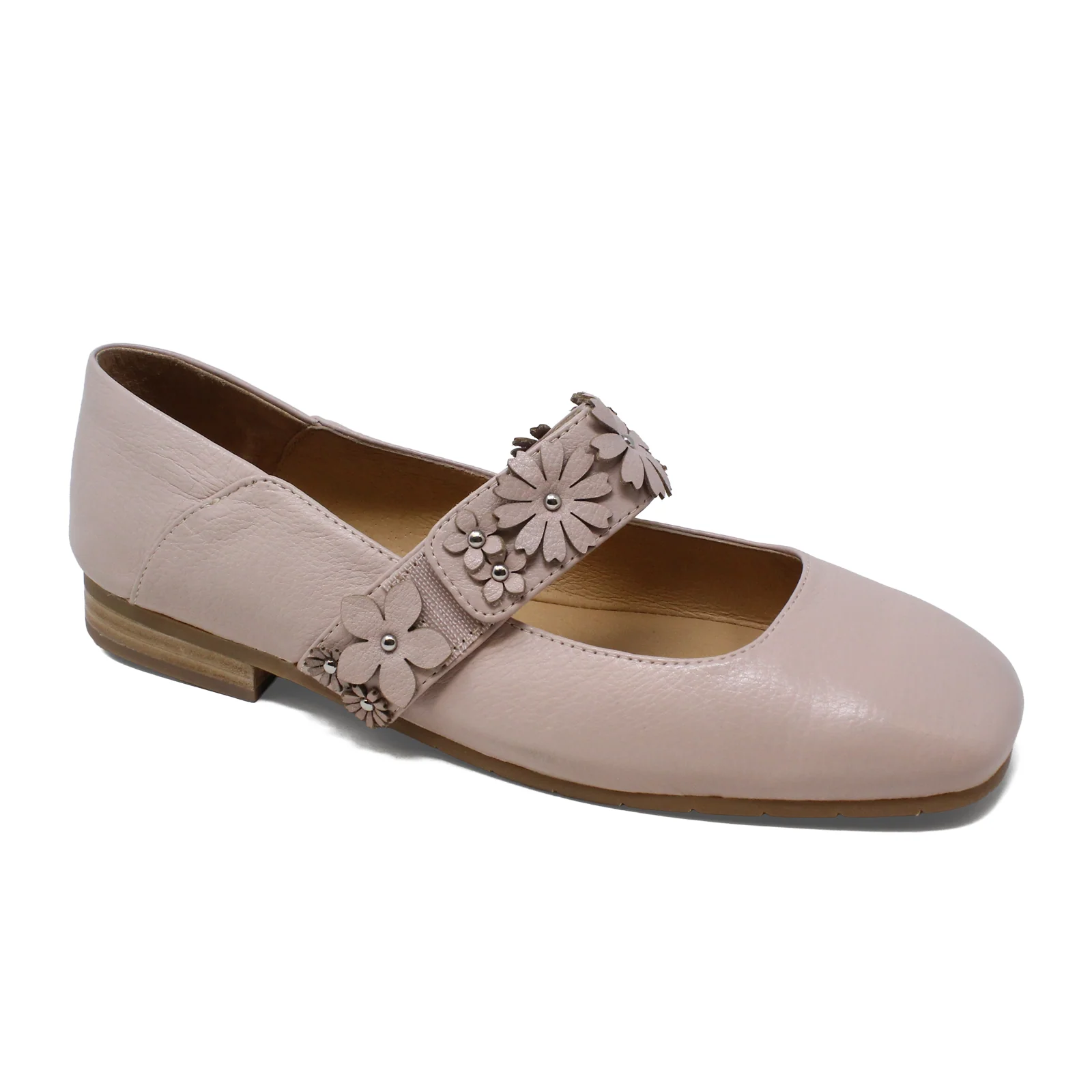 Django & Juliette Pheasant Mary Jane Flat (Women) - Rose Leather
