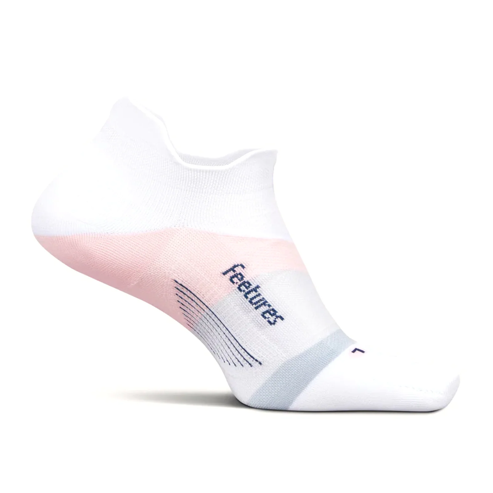 Feetures Elite Ultra Light No Show Tab Sock (Unisex) - White Rose
