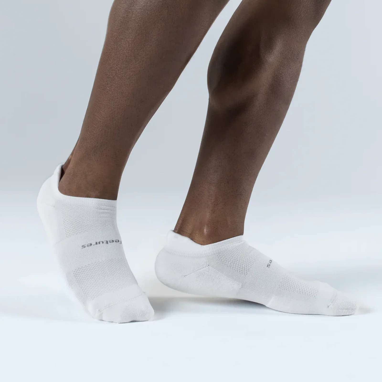 Feetures High Performance Ultra Light No Show Tab Sock (Unisex) - White - Image 3