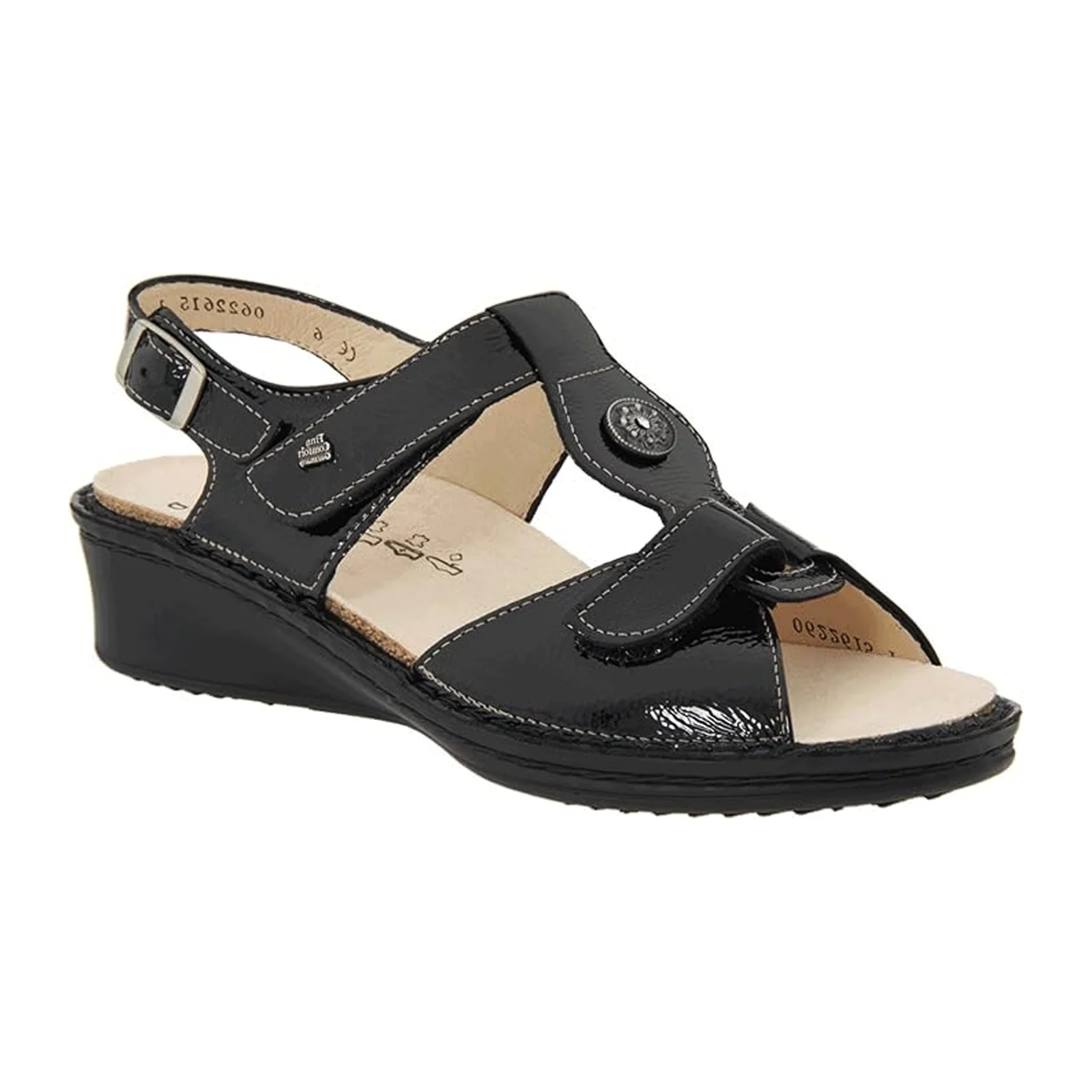 Finn Comfort Adana Backstrap Sandal (Women) - Black Patent - Image 3