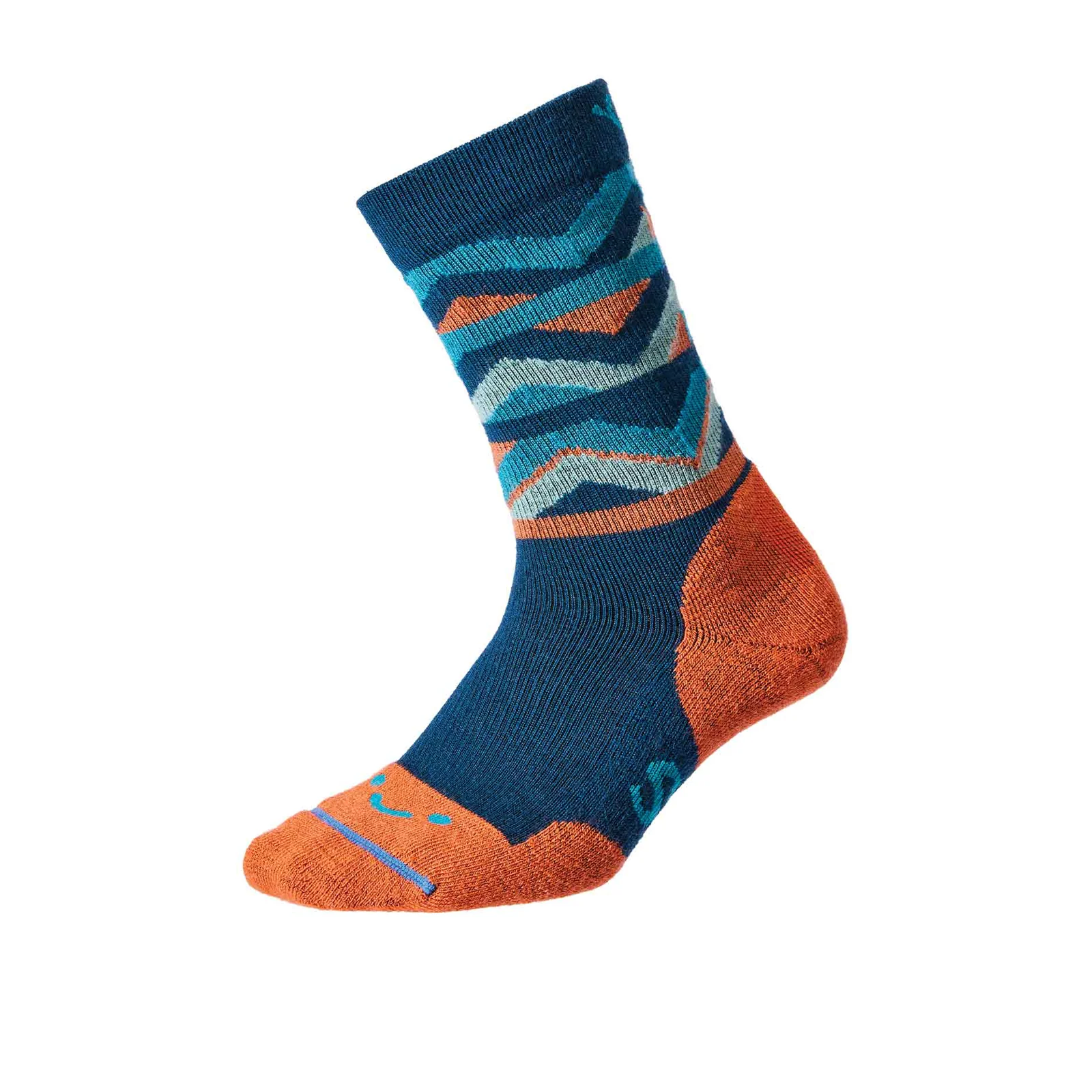 FITS F1098 Zig Zag Light Cushion Hike Crew Sock (Unisex) - Tiger Lily - Image 2