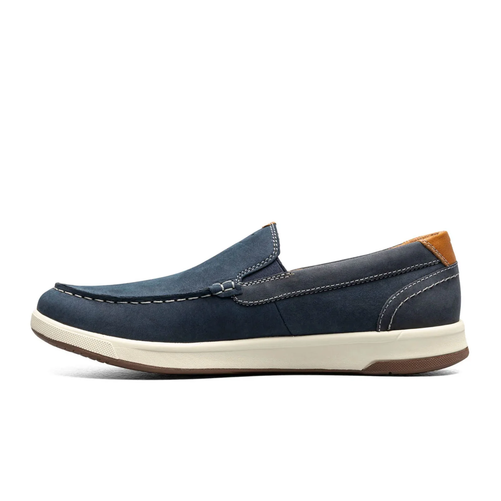 Florsheim Crossover Moc Toe Slip On (Men) - Navy Nubuck/Cognac Milled - Image 2