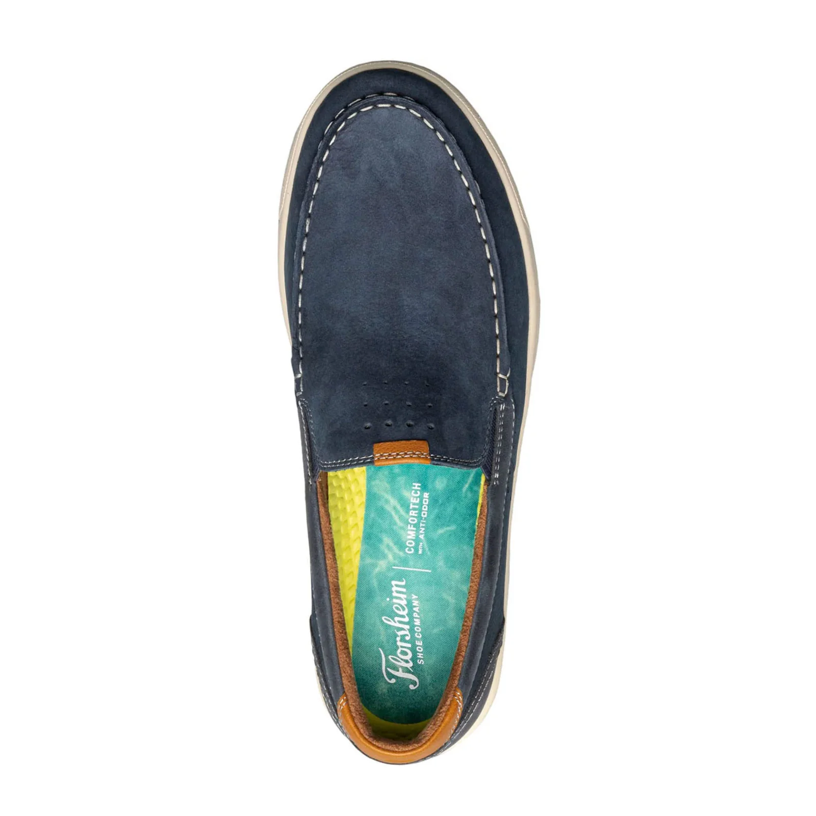 Florsheim Crossover Moc Toe Slip On (Men) - Navy Nubuck/Cognac Milled - Image 3