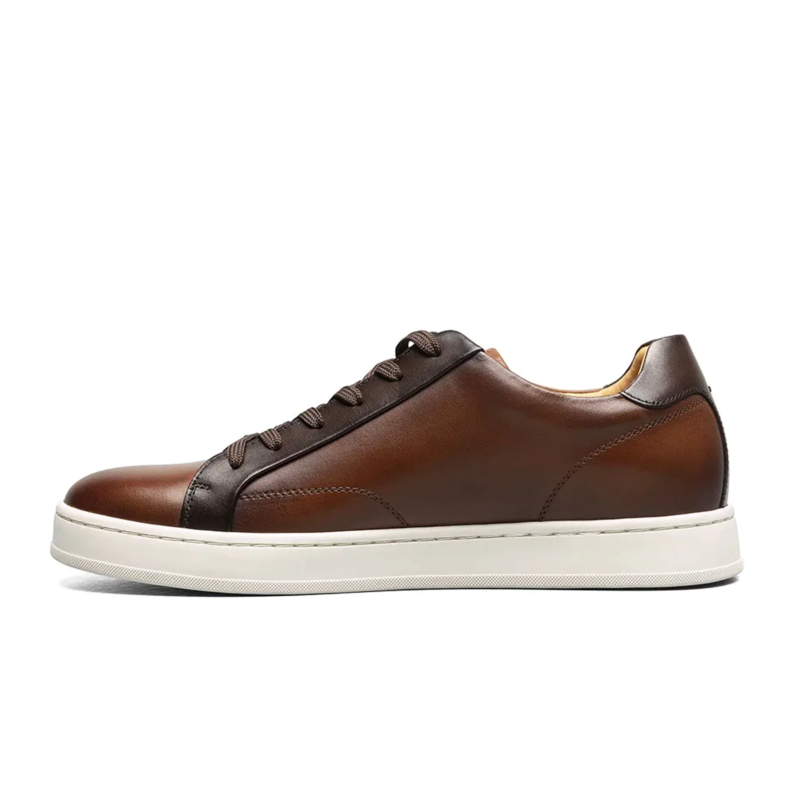 Florsheim Monopoli Lace To Toe Sneaker (Men) - Cognac/Brown Smooth with White Sole - Image 2
