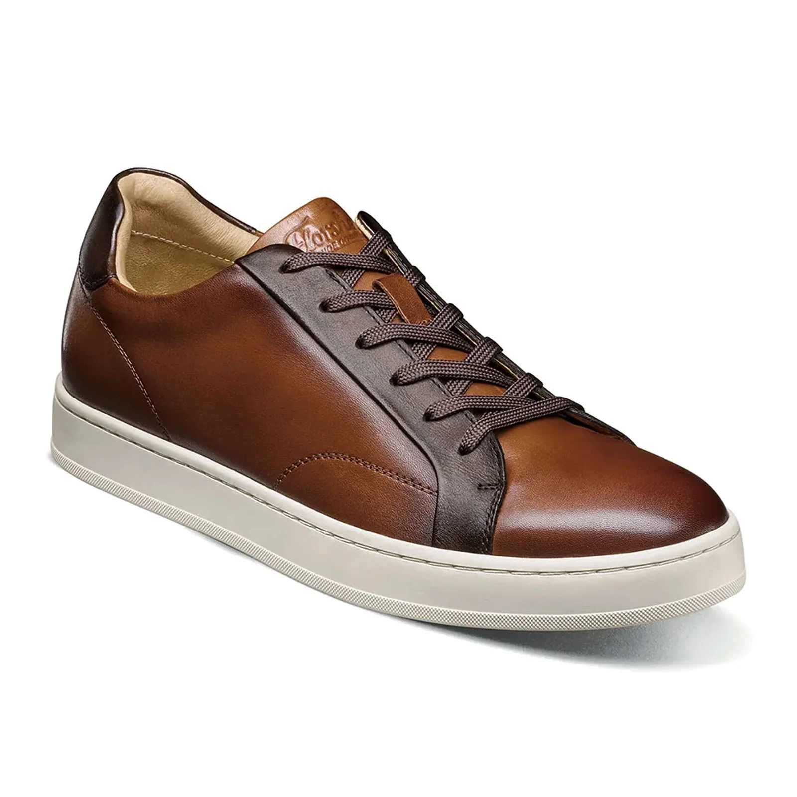 Florsheim Monopoli Lace To Toe Sneaker (Men) - Cognac/Brown Smooth with White Sole - Image 3